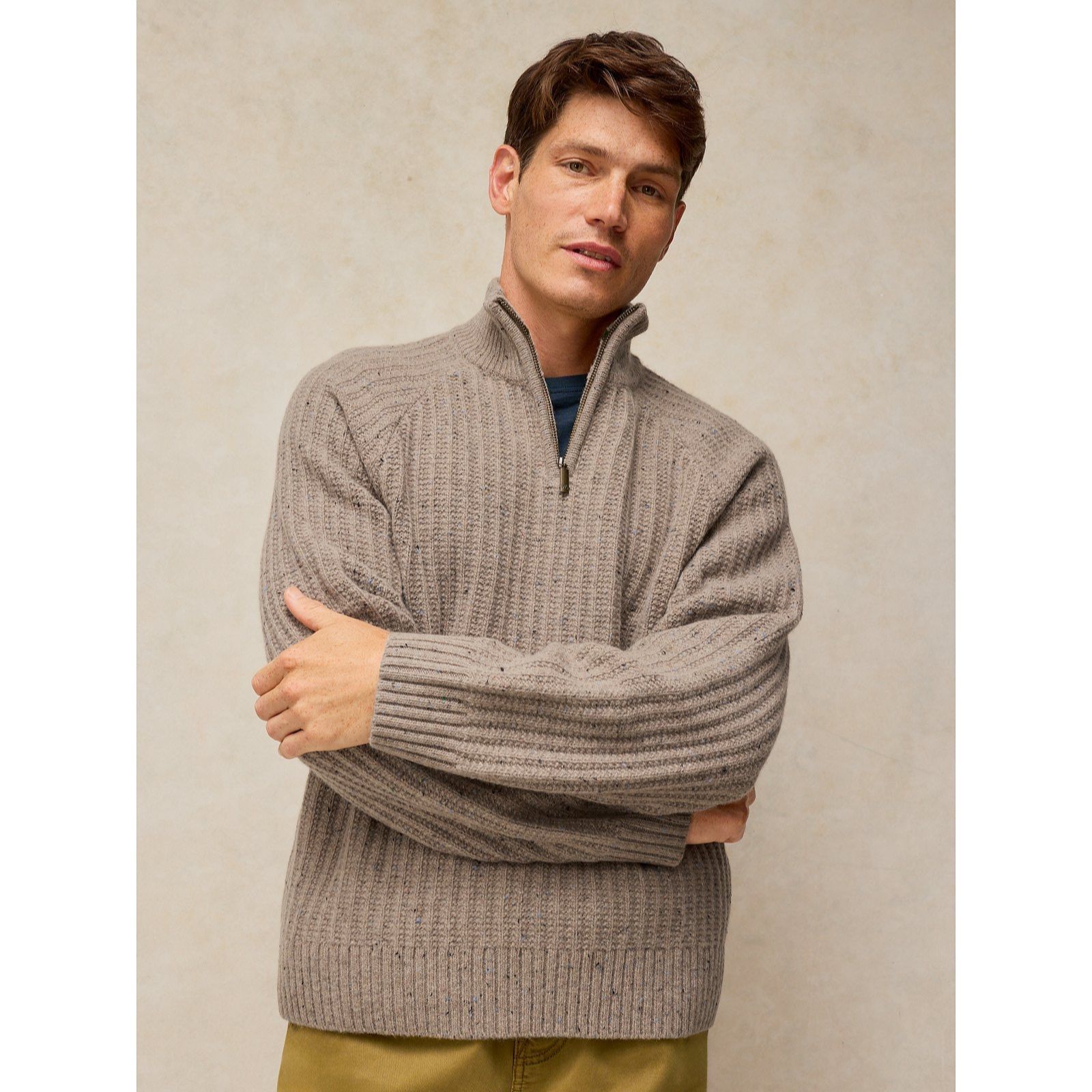 White Stuff Mens Selby Zip Funnel Jumper