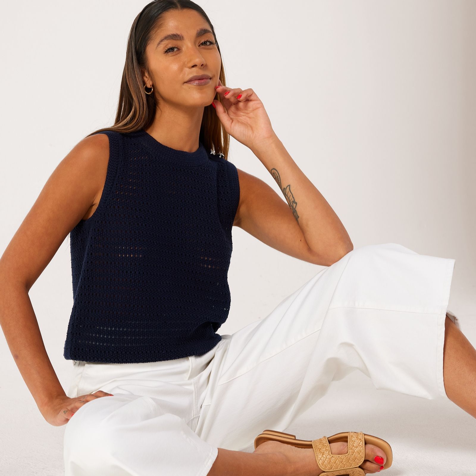 JDY Nete Button Shoulder Detail Knitted Vest