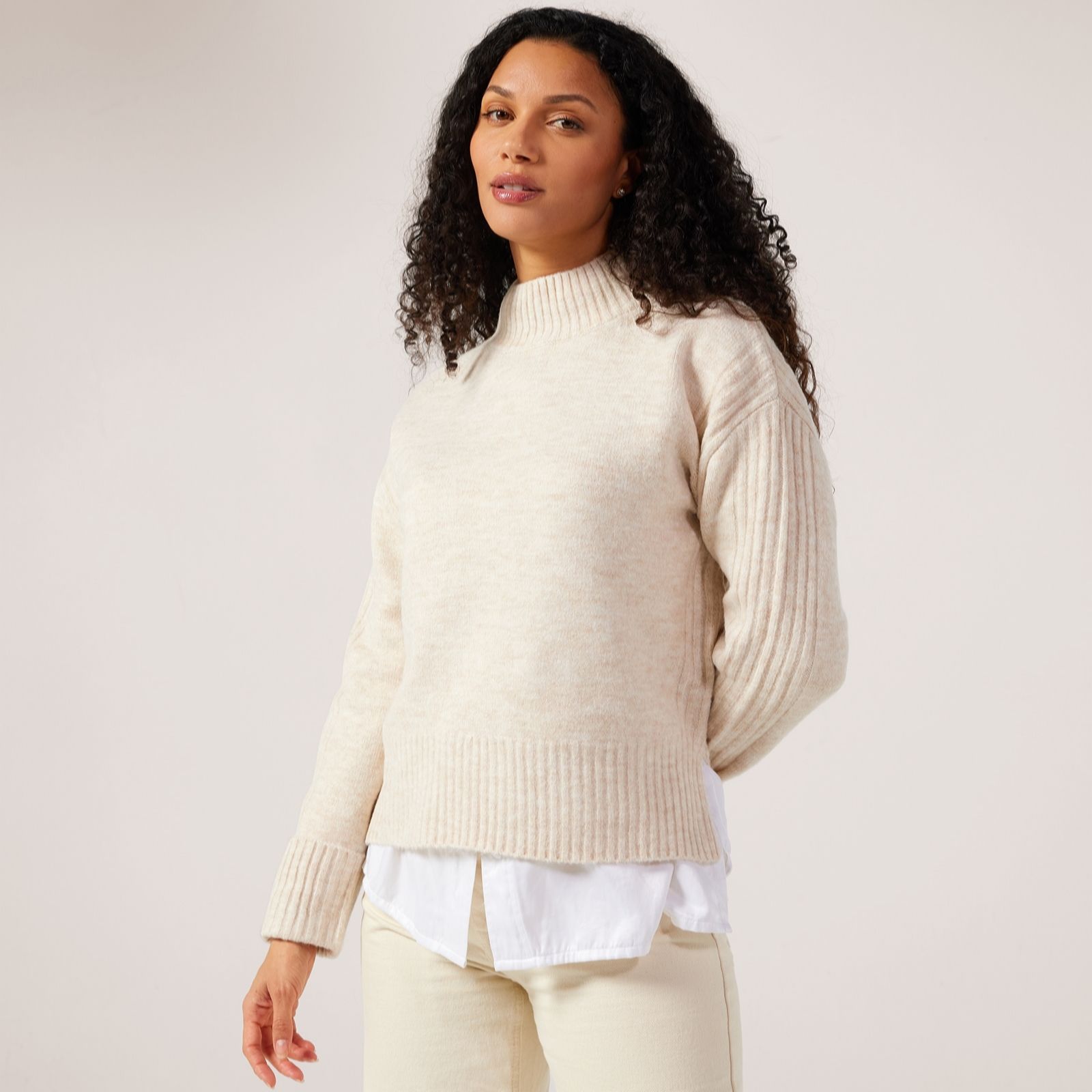 Denim & Co. Essentials High Neck Jumper