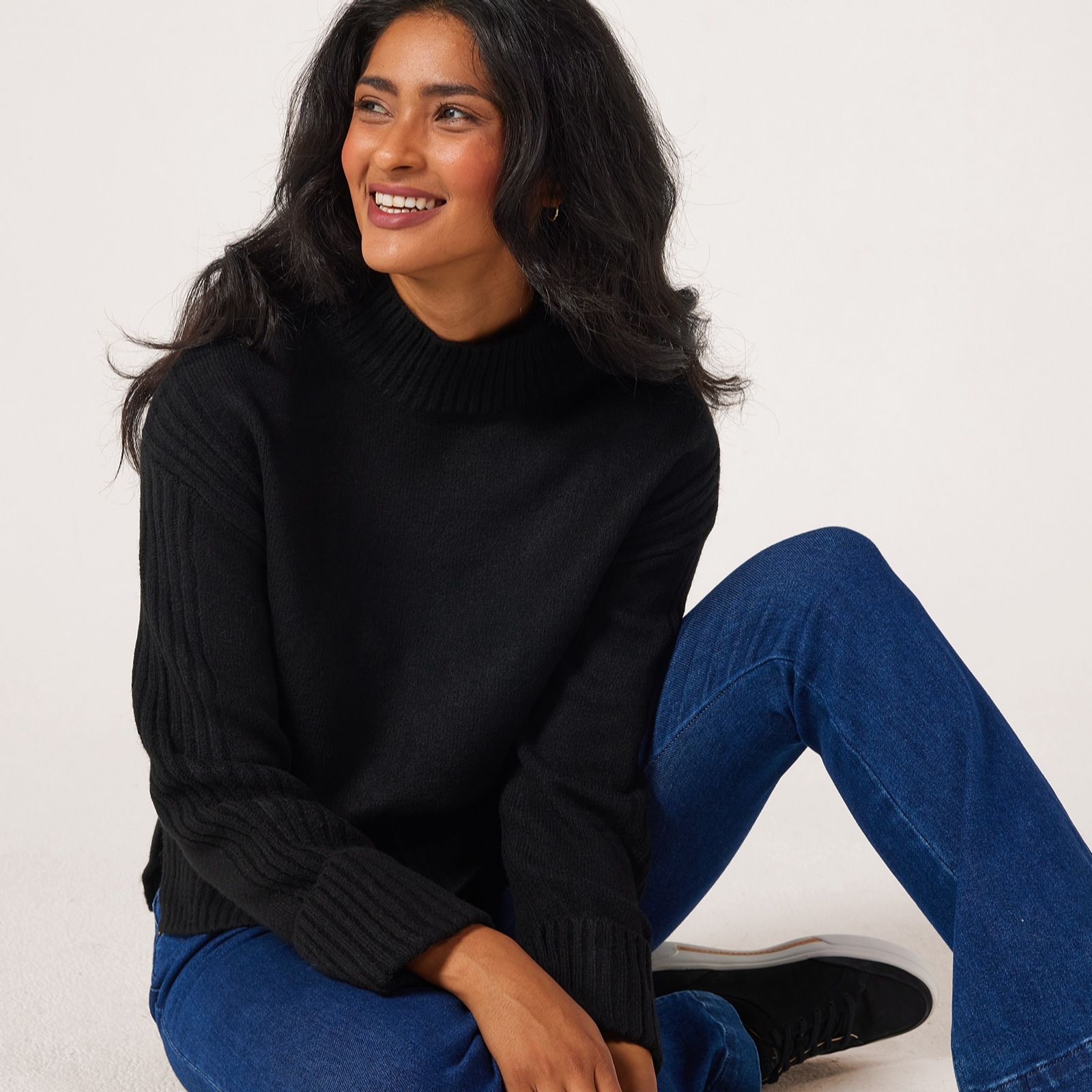 Denim & Co. Essentials High Neck Jumper