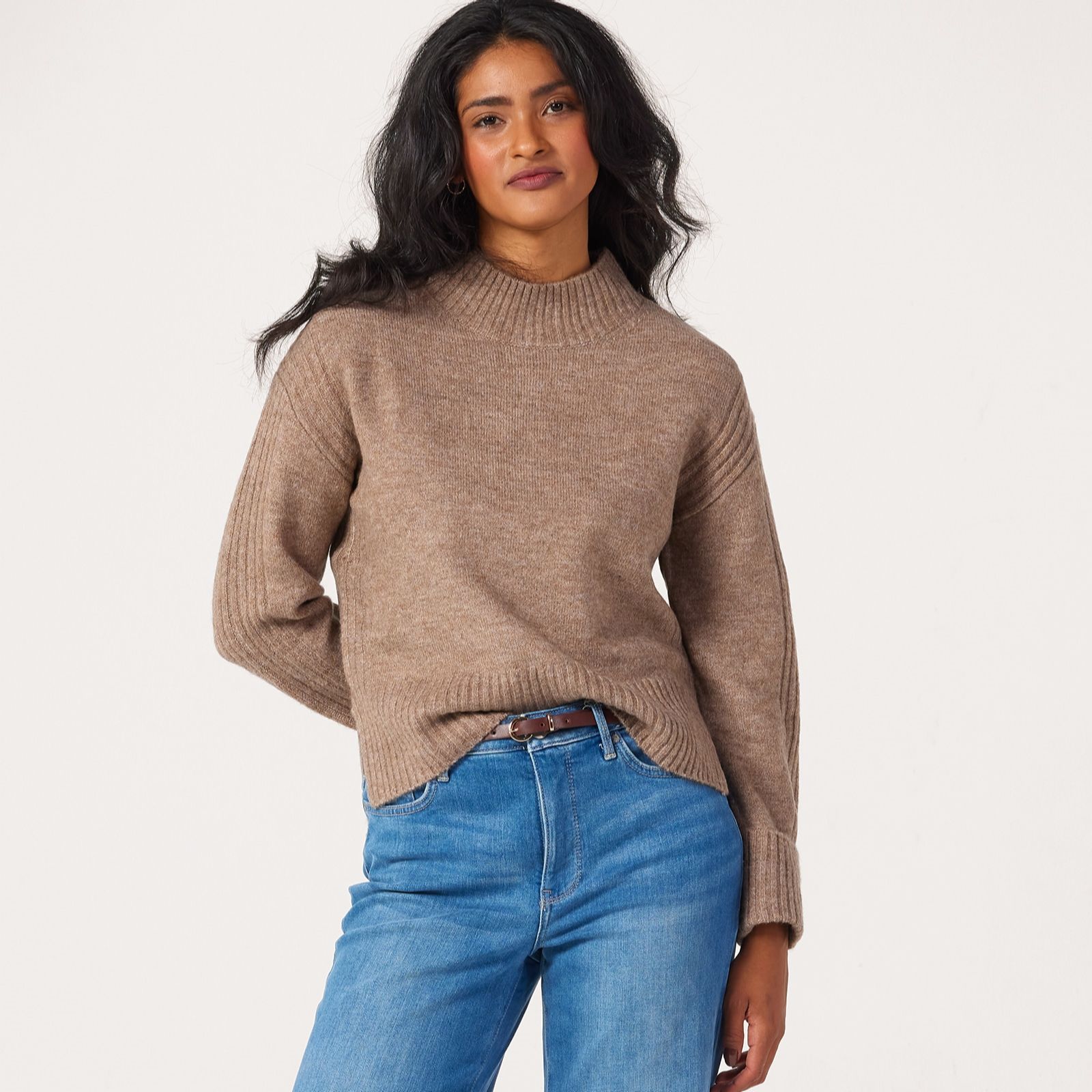 Denim & Co. Essentials High Neck Jumper
