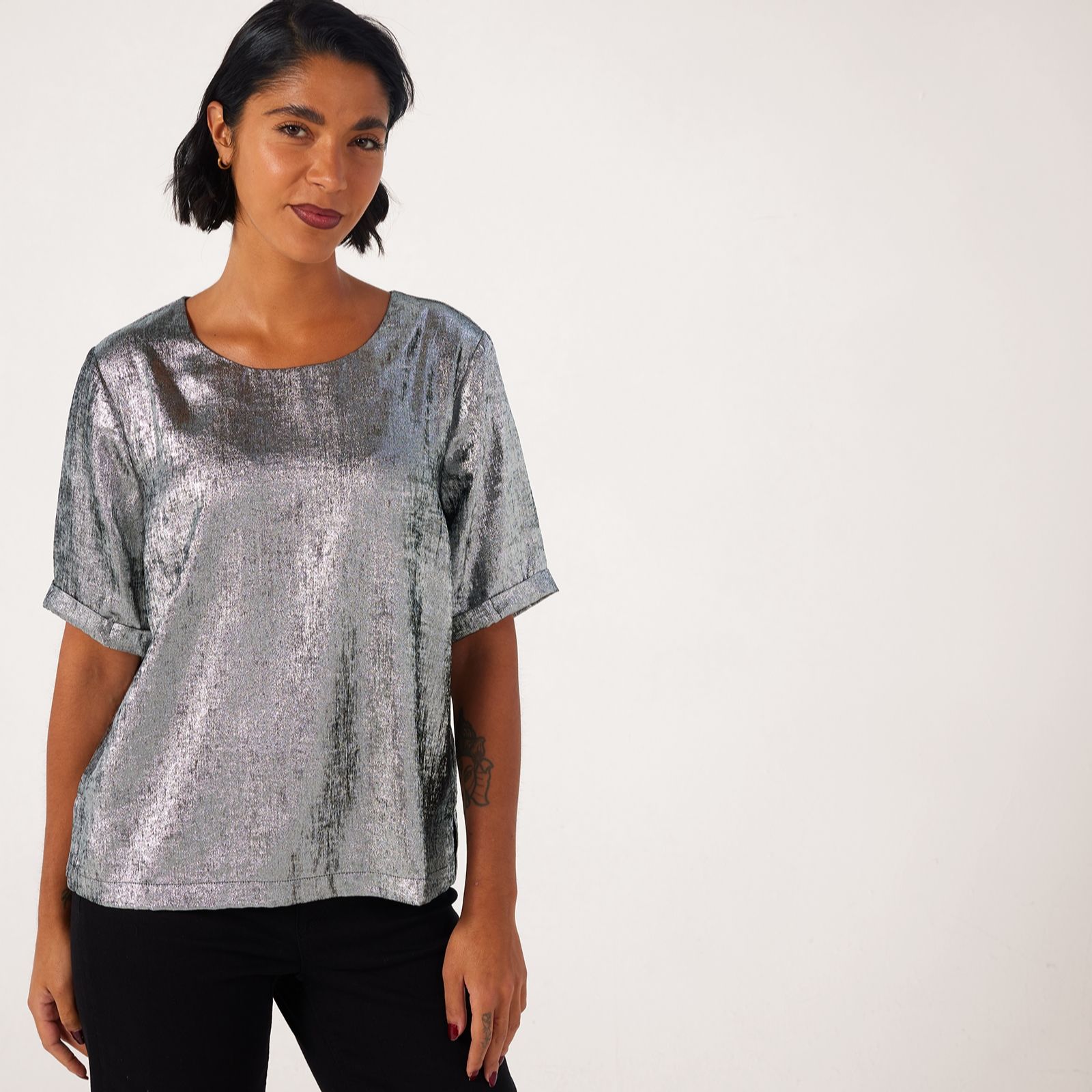 Ruth Langsford Metallic Shell Top