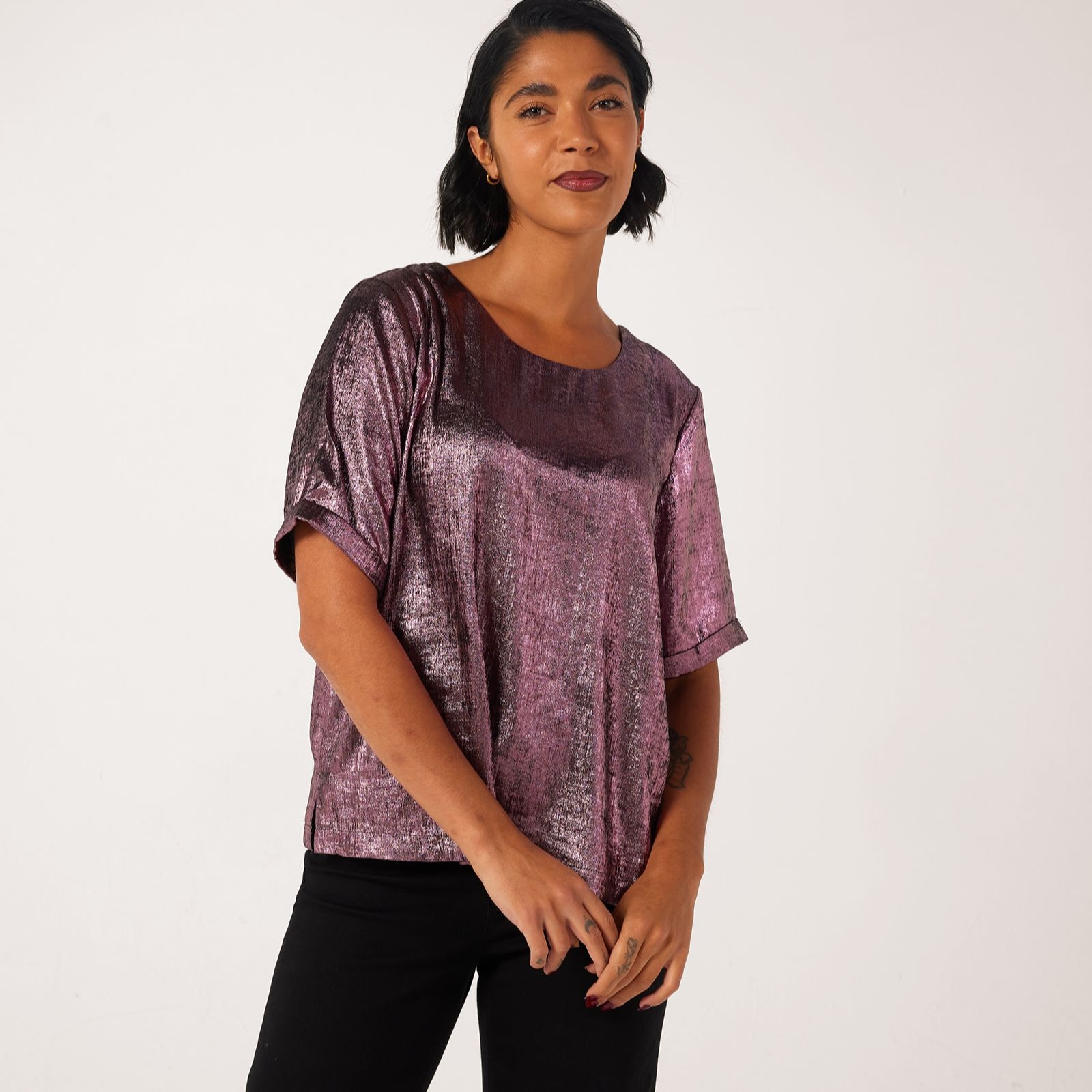 Ruth Langsford Metallic Shell Top
