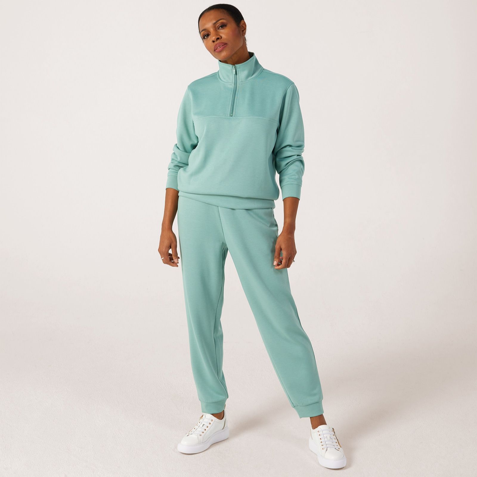 Denim & Co.  Super Soft Zip Front Top