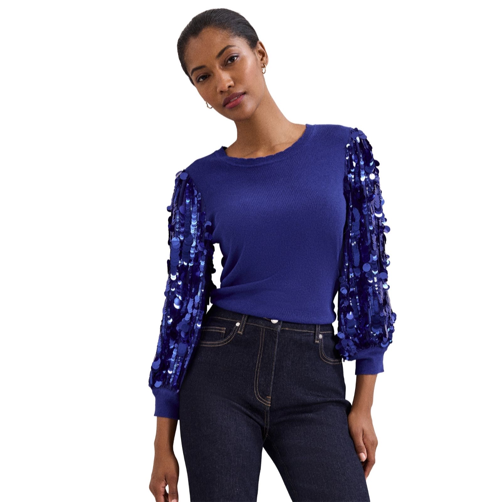 Phase Eight Becky Sequin Sleeve Jumper