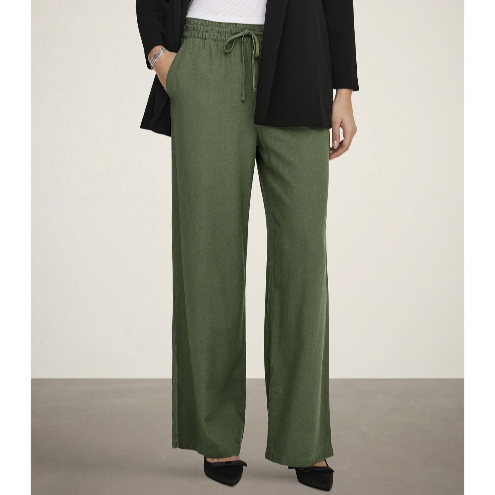 JDY Say High Wasited Linen Blend Trouser Petite