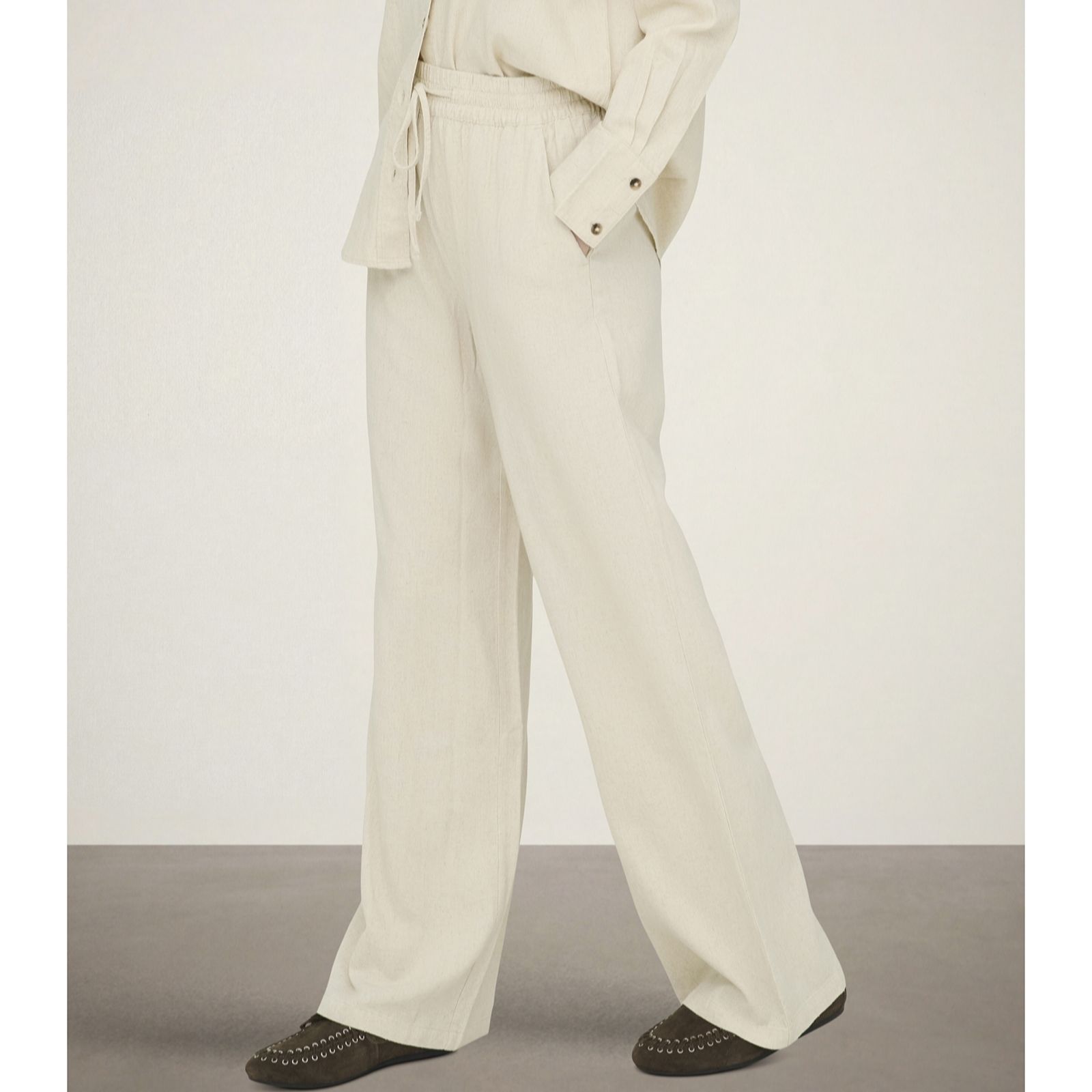 JDY Say High Wasited Linen Blend Trouser Petite