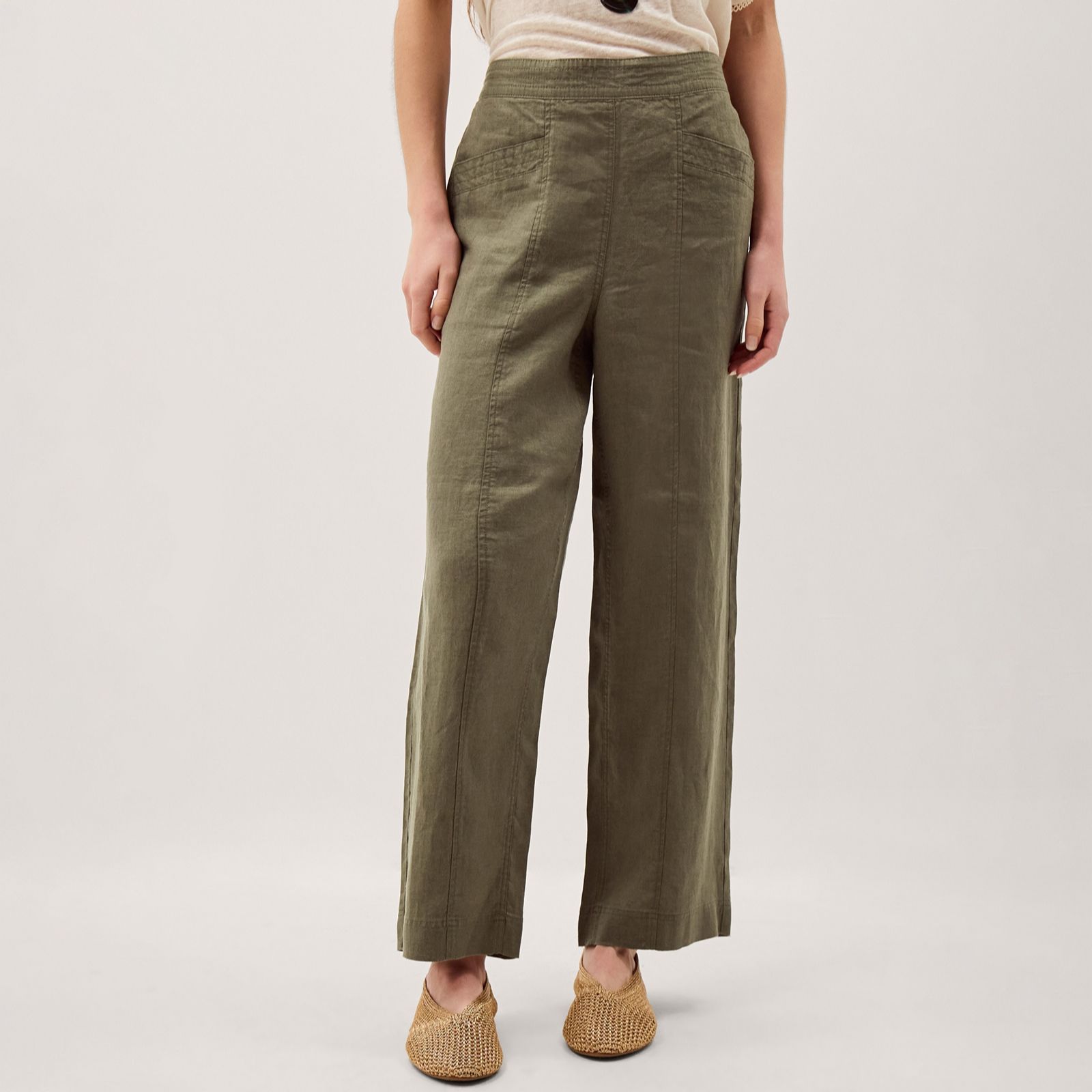 Monsoon Lucy Linen Trousers Standard
