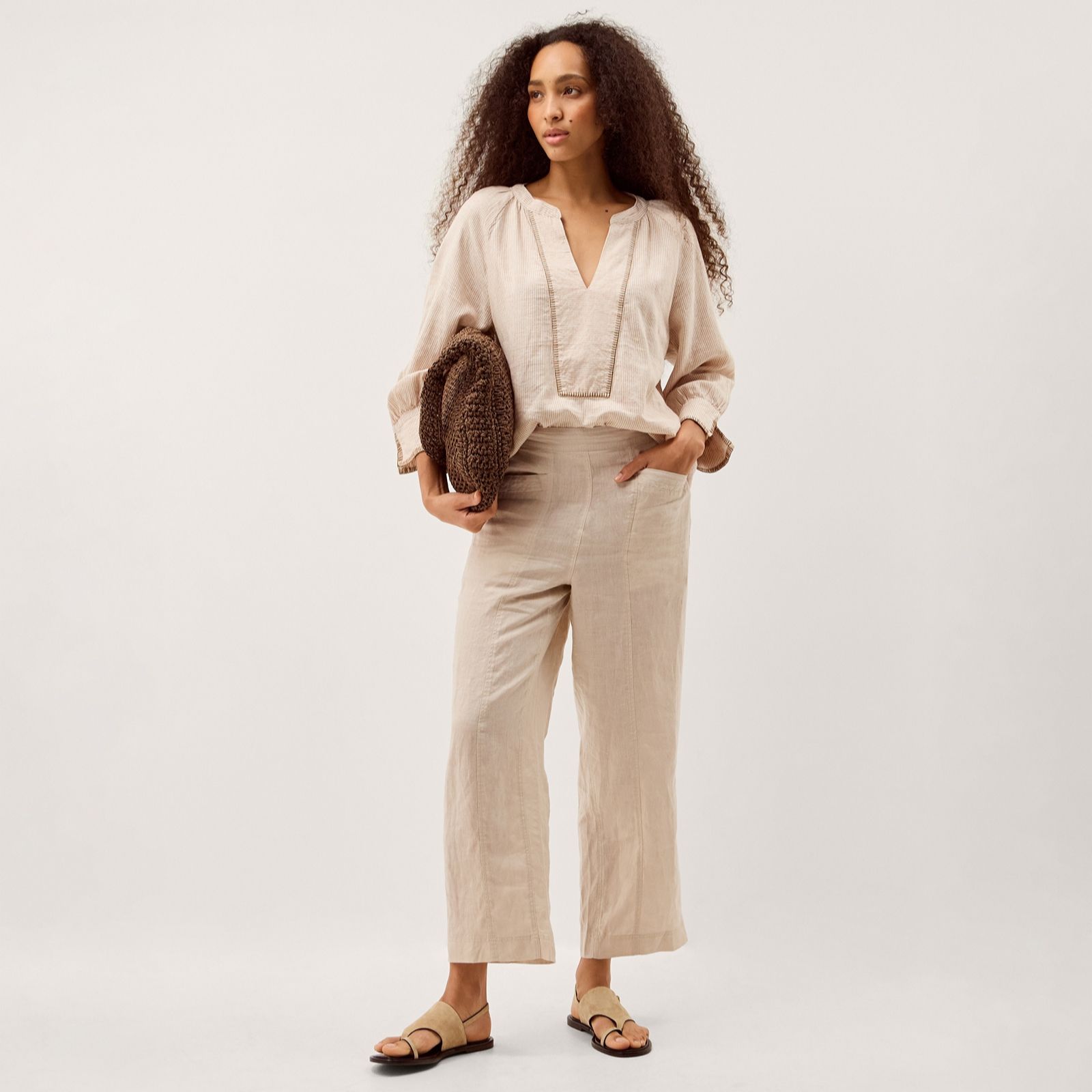 Monsoon Lucy Linen Trousers Standard