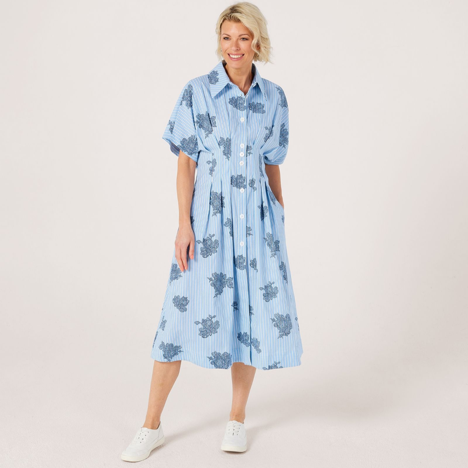 Helene Berman 100% Cotton Embroidered Summer Dress