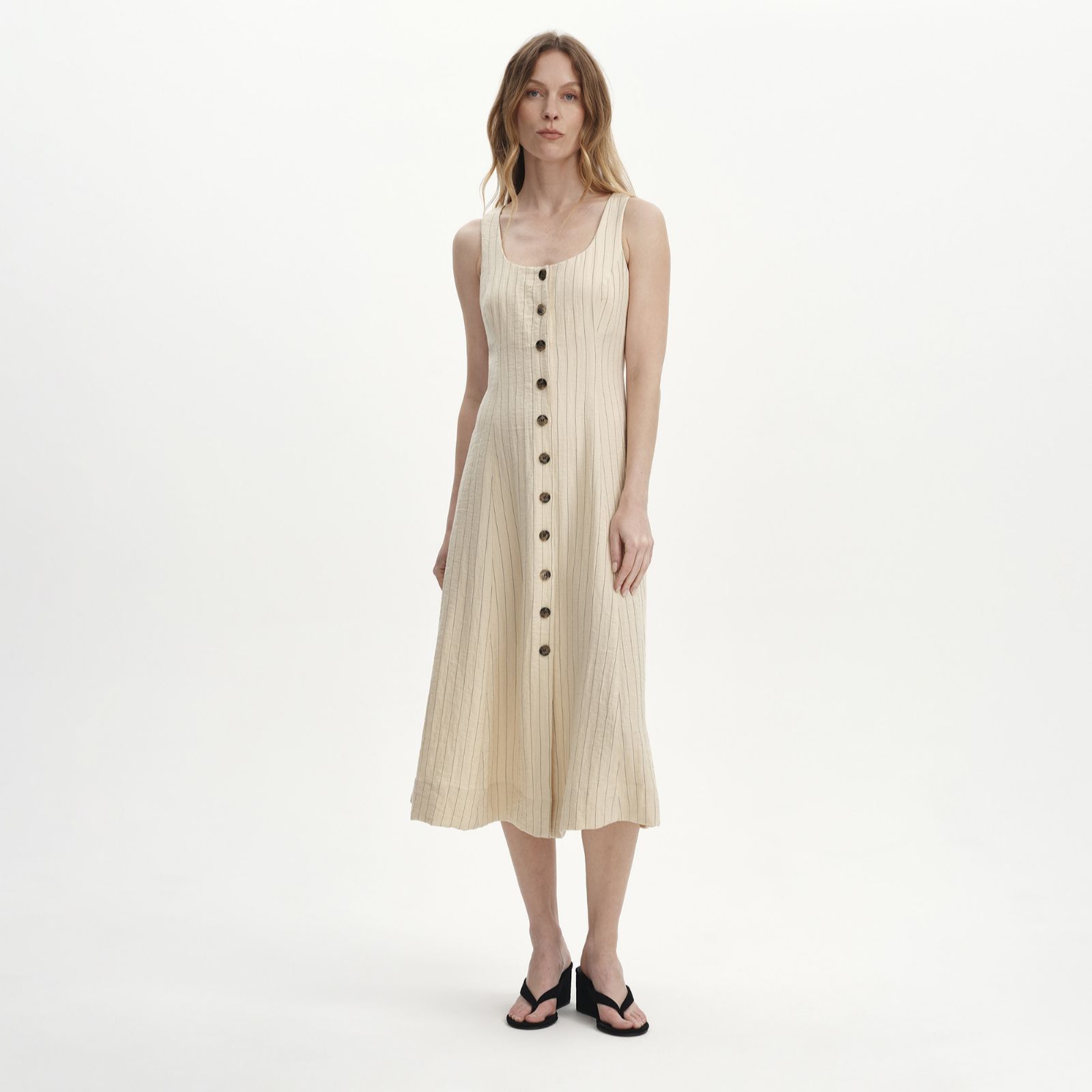 Finery London Jillian Striped Square Neck Dress Petite