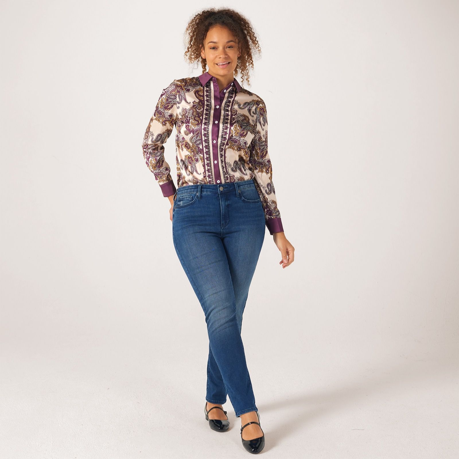 Qvc wide best sale leg jeans