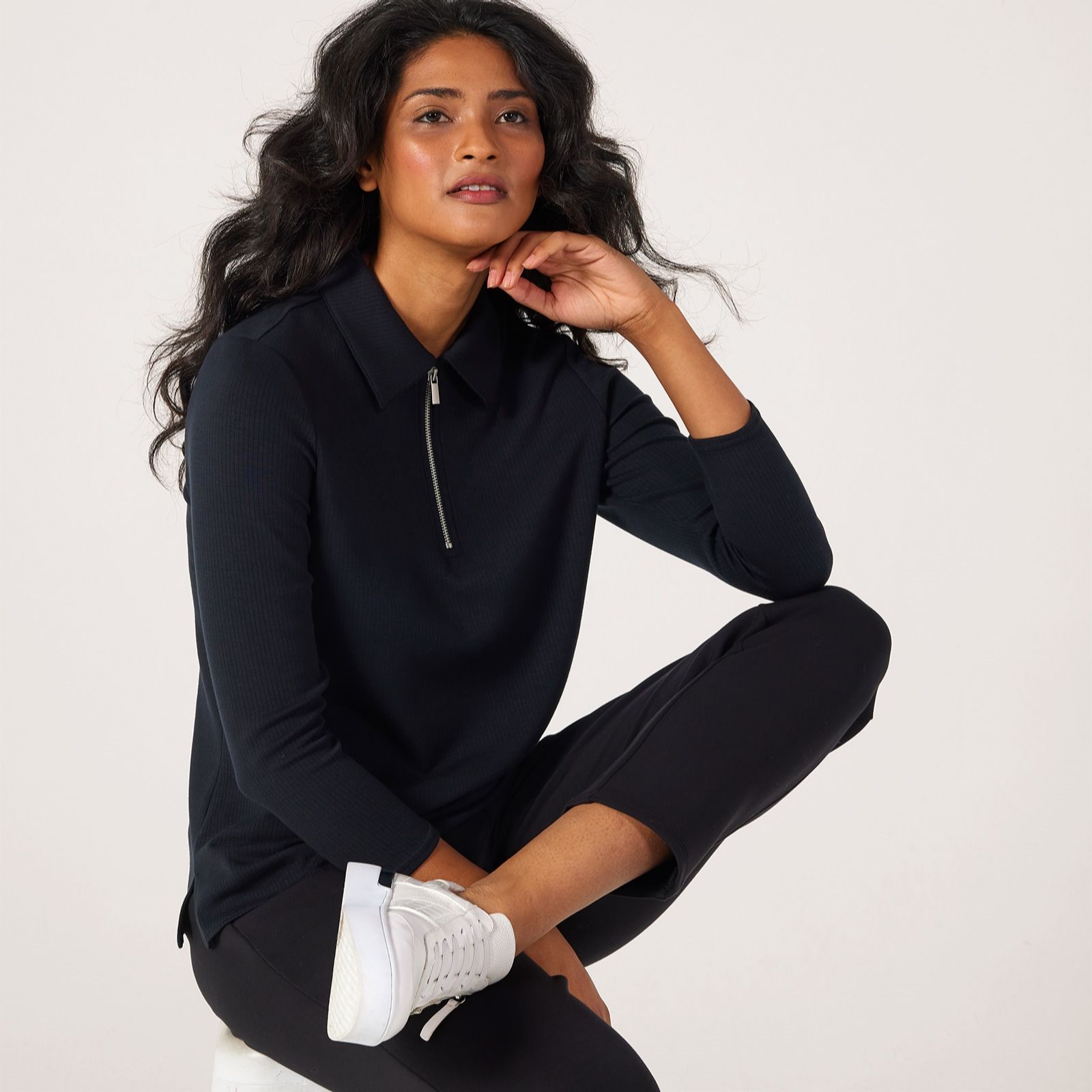 Ruth Langsford Half Zip 3/4 Sleeve Top