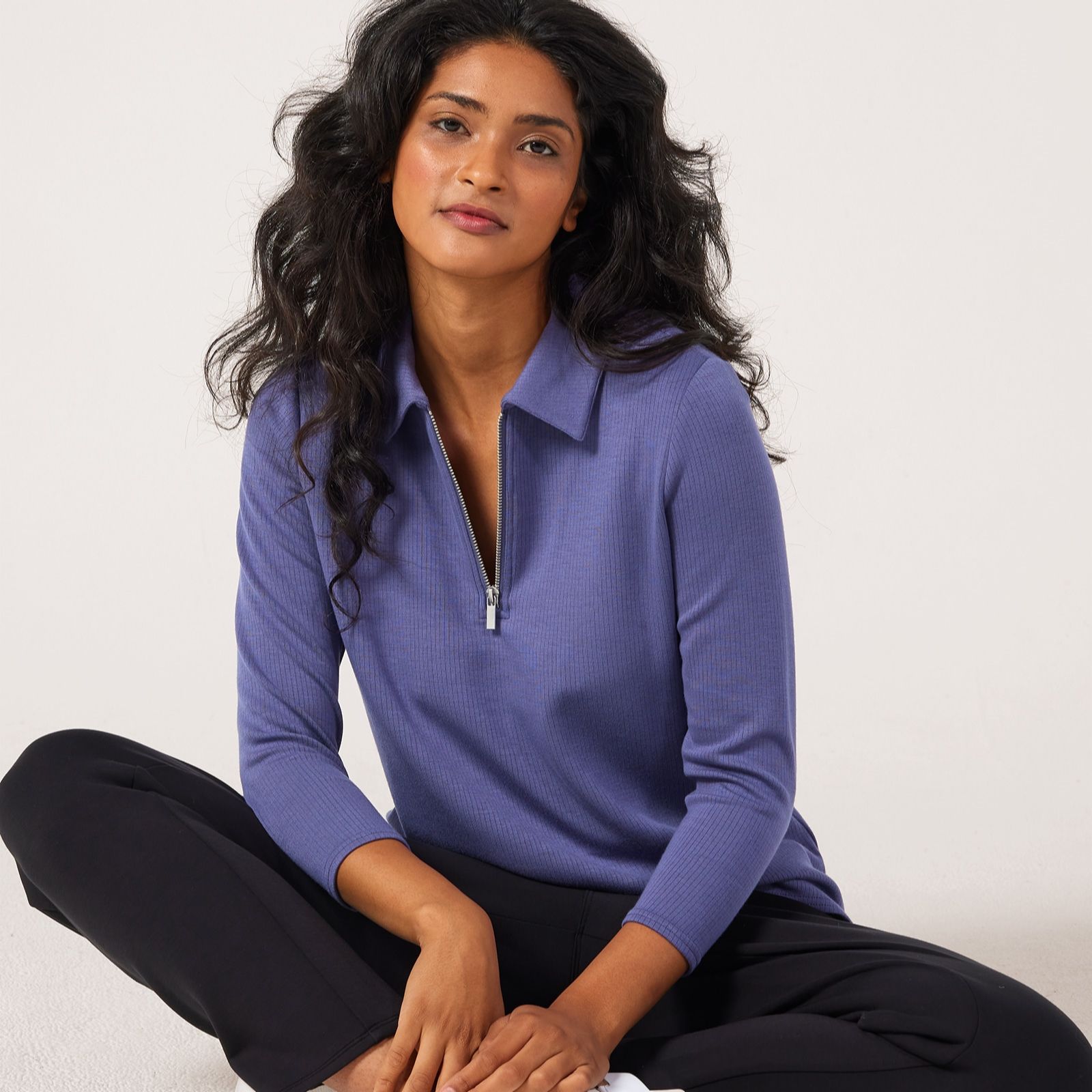 Ruth Langsford Half Zip 3/4 Sleeve Top