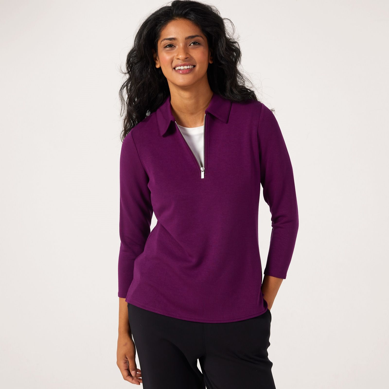 Ruth Langsford Half Zip 3/4 Sleeve Top