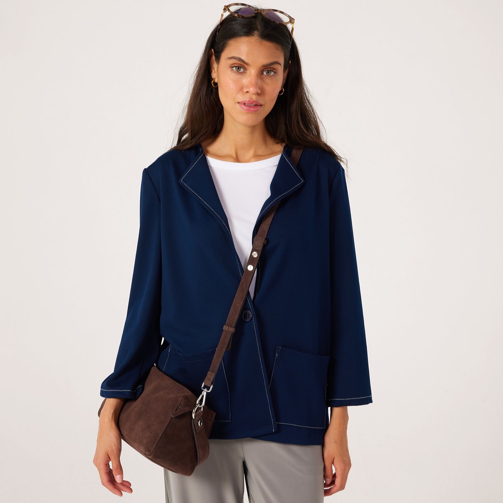 Kim & Co Contrast Stitch Jenna Twill Jacket