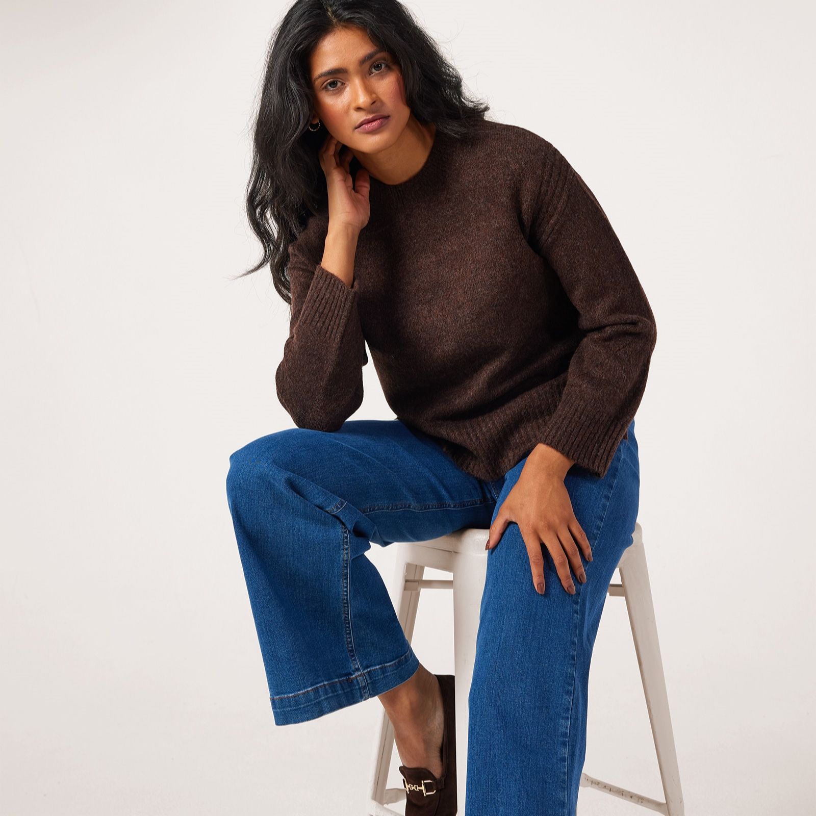 Denim & Co. Essentials Round Neck Jumper