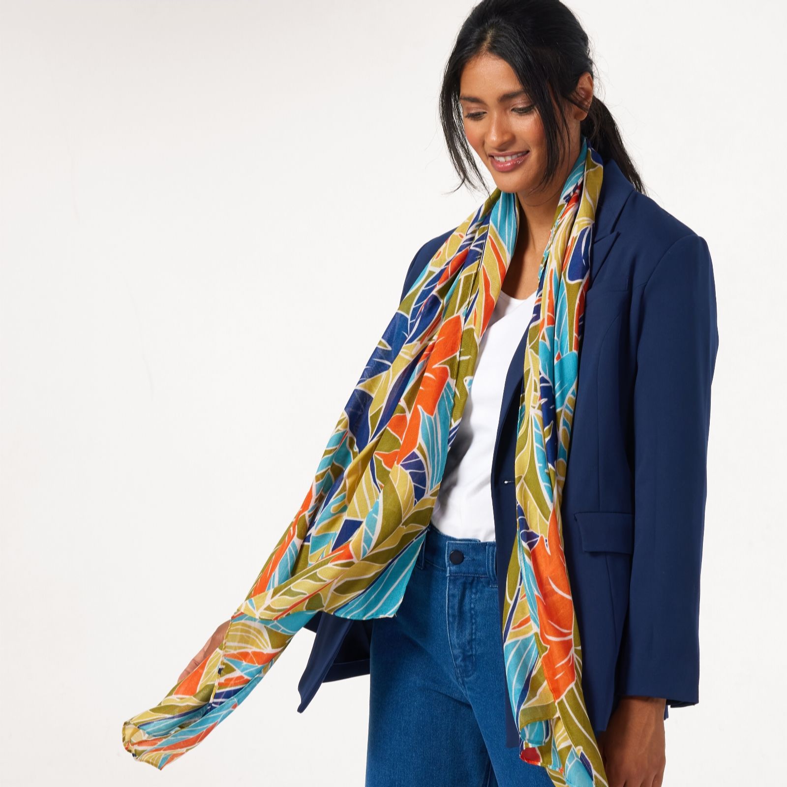 Ben De Lisi Leaf Print Scarf