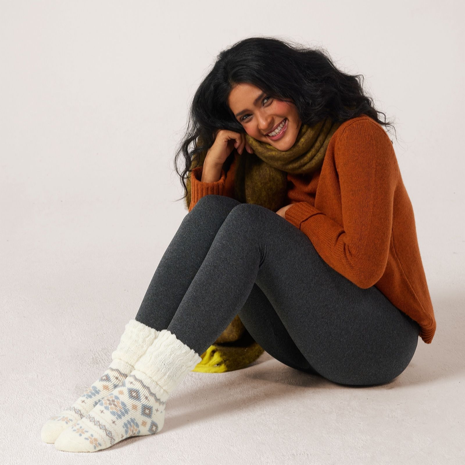 Muk Luks Legging & Slouch Sock Duo