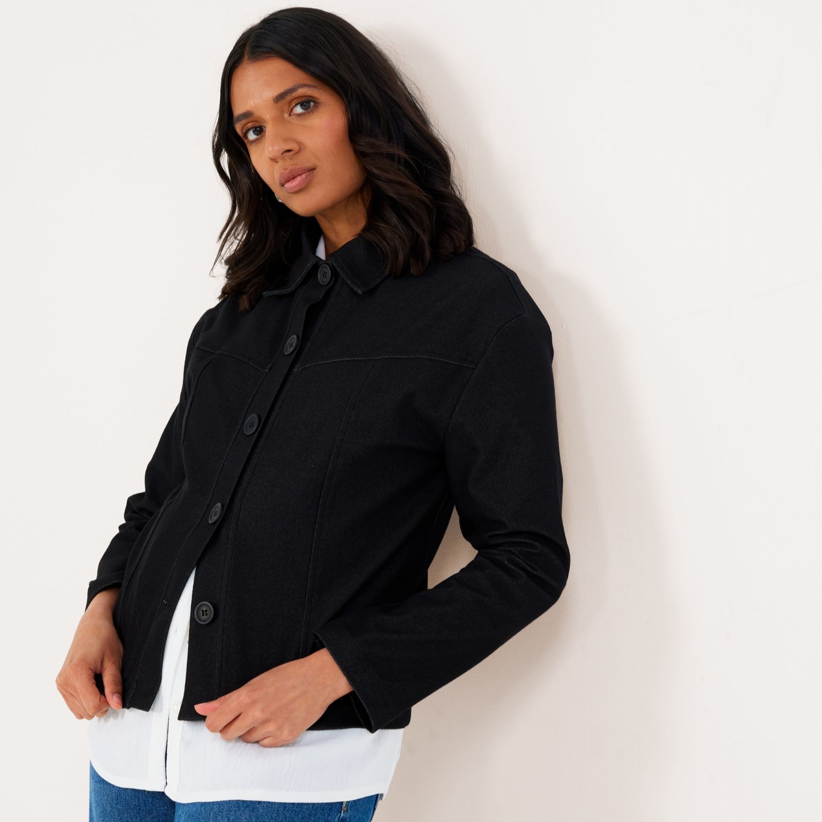 Kim & Co Deluxe Denim Knit Short Jacket