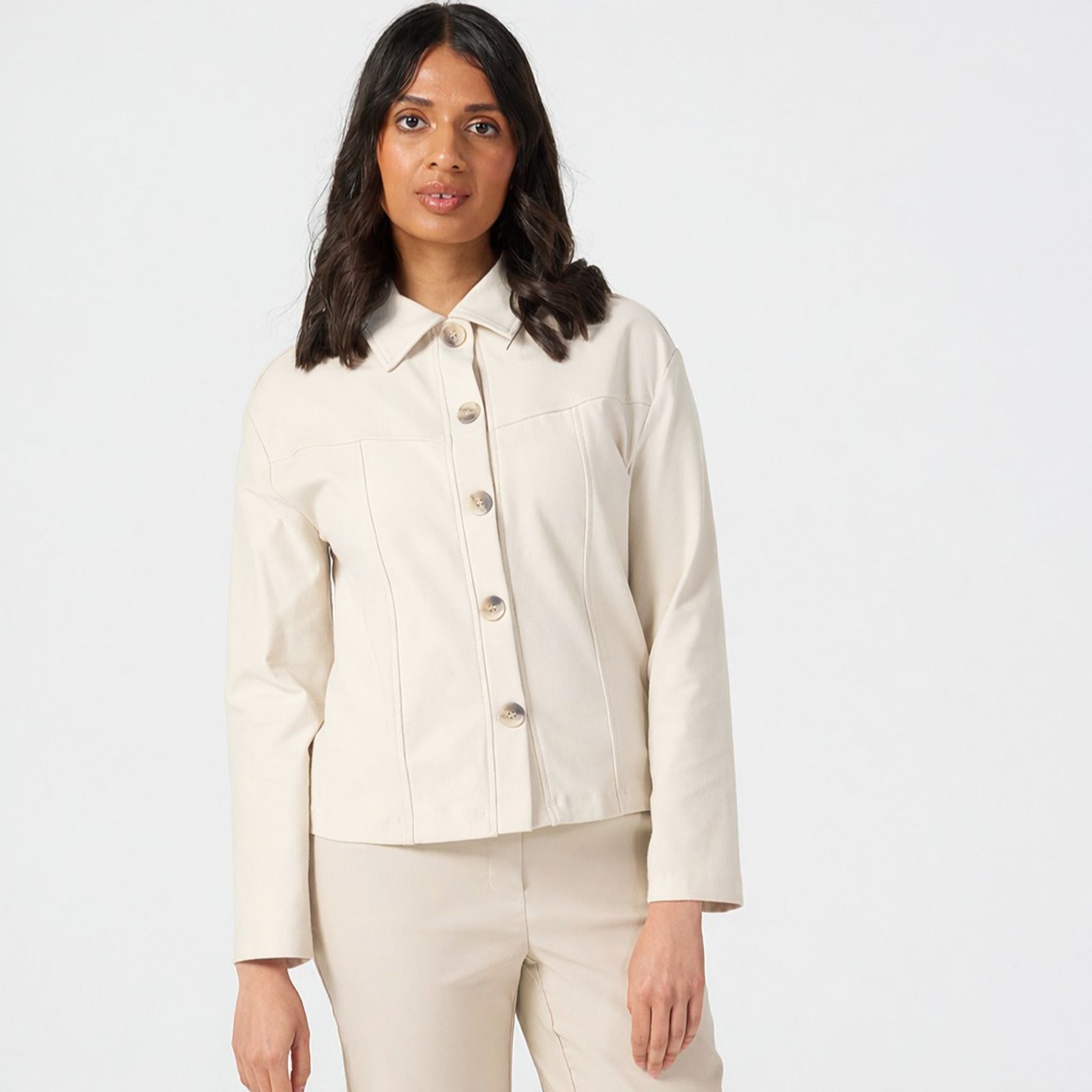 Kim & Co Deluxe Denim Knit Short Jacket