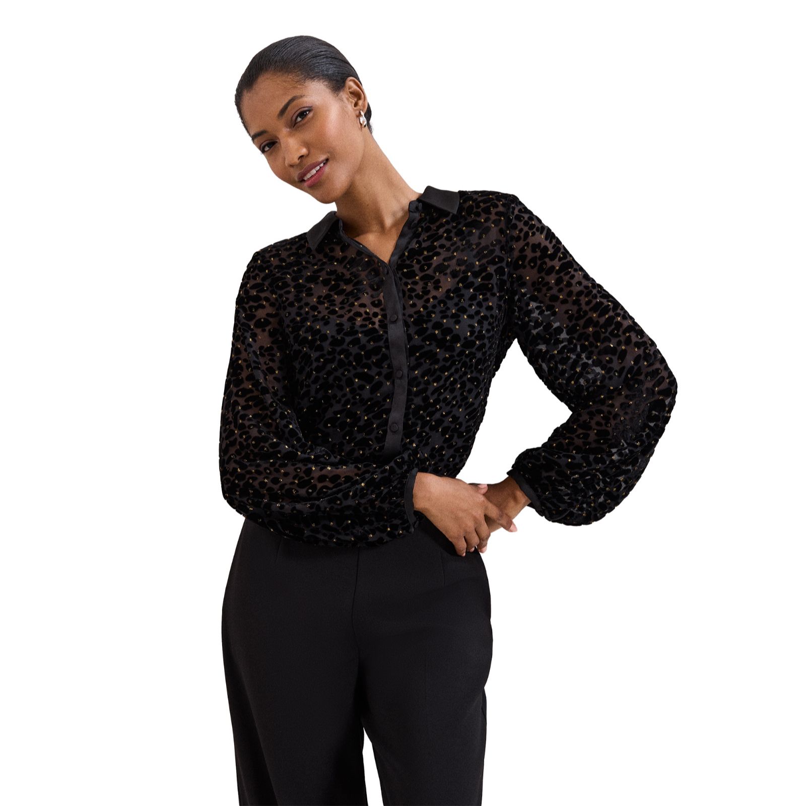 Phase Eight Della Velvet Animal Burnout Shirt