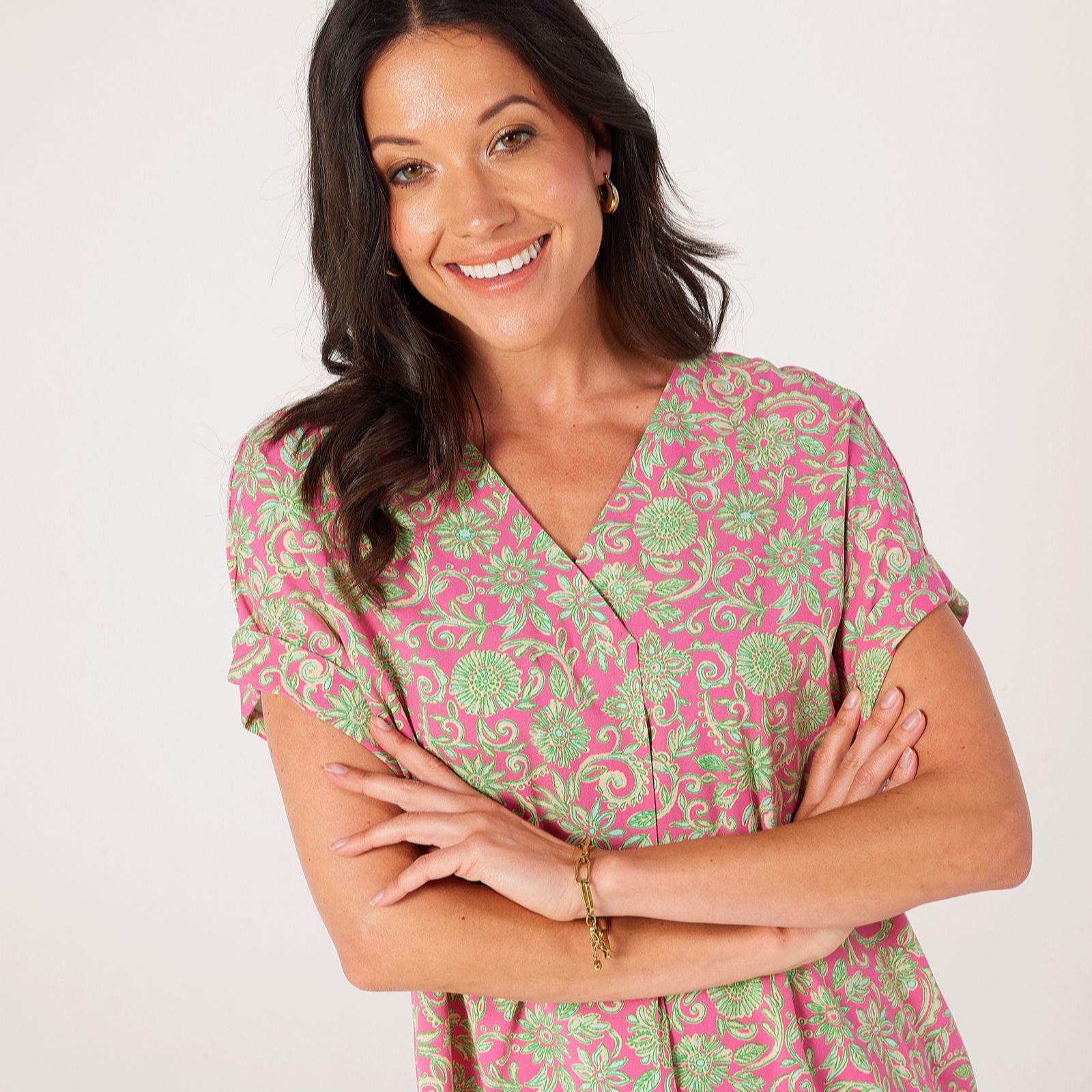 Ruth Langsford Viscose Printed V-Neck Blouse