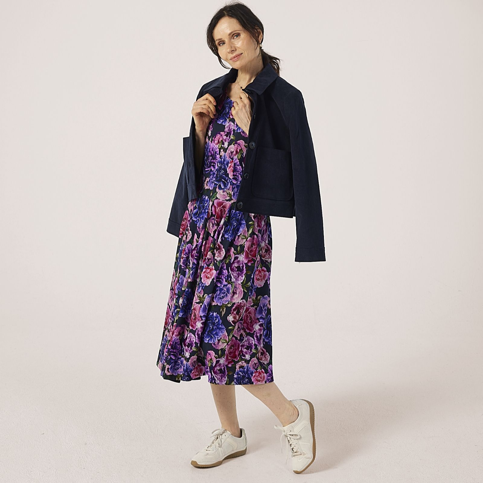 Helene Berman Floral Print Fit and Flare Dress