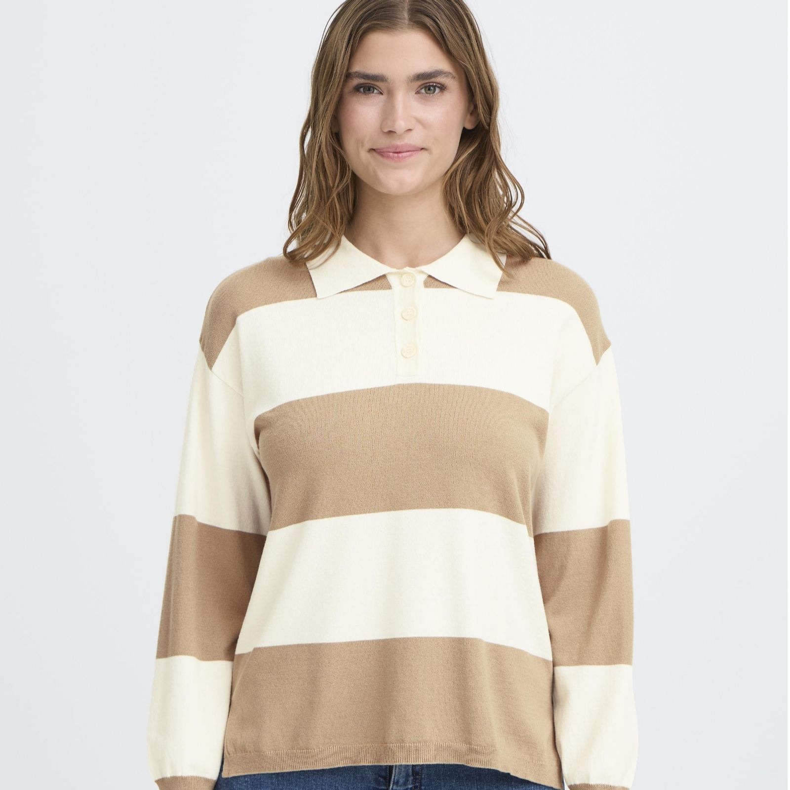 ICHI Boston Long Sleeve Collar Jumper