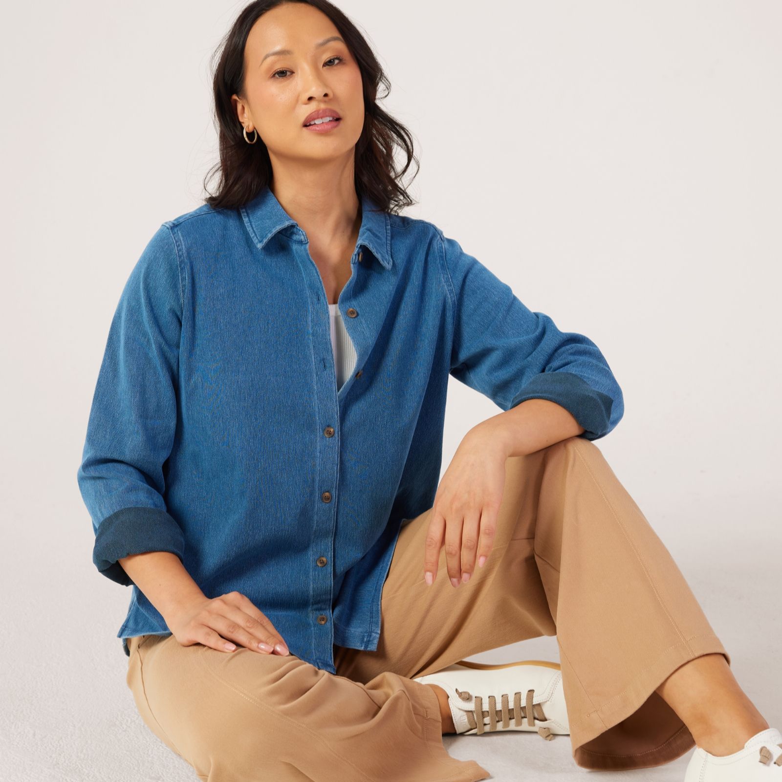 Denim & Co. Comfy Knit Denim Shirt
