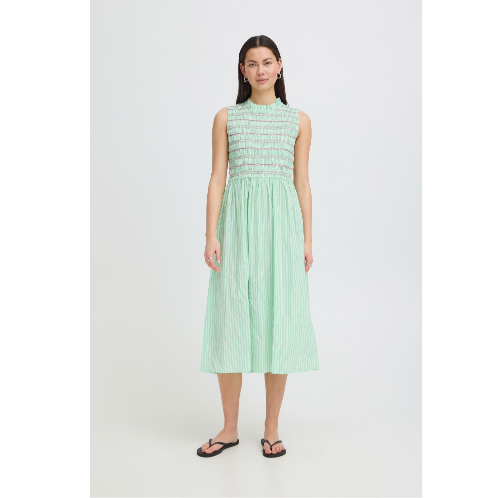 ICHI Locy Shirring Detail Dress