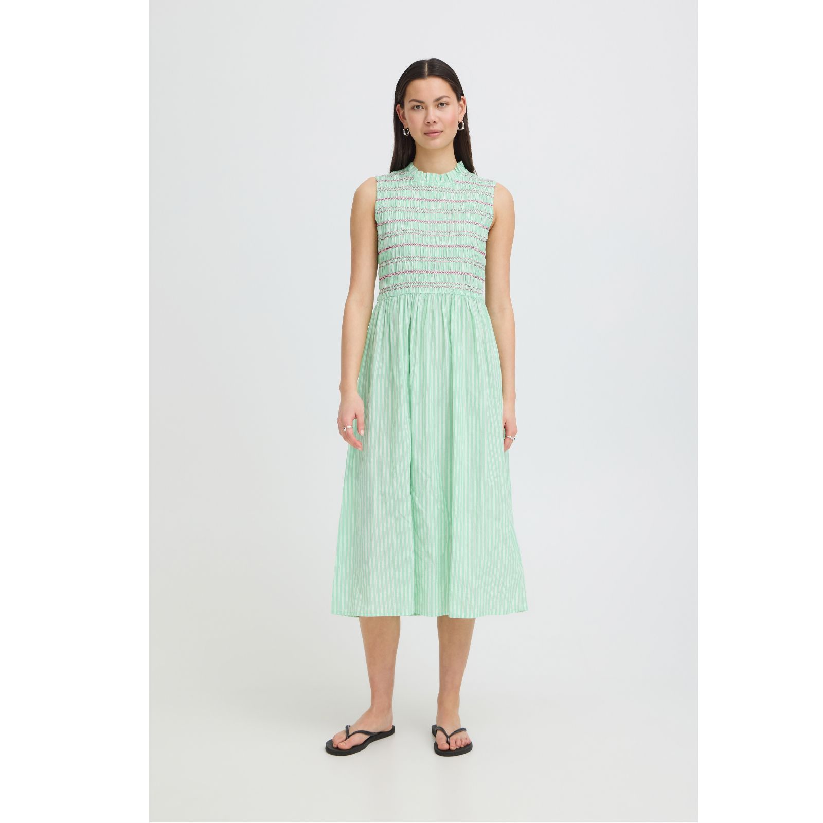 ICHI Locy Shirring Detail Dress