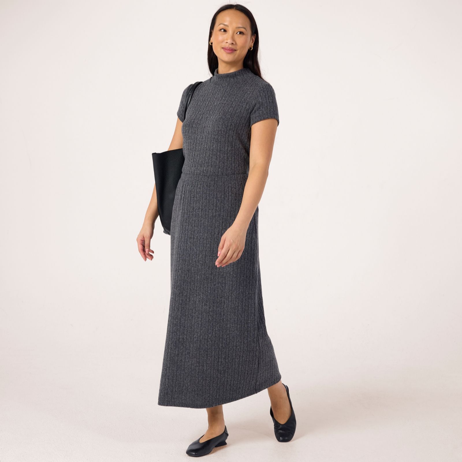 Kim & Co Fine Cable Knit A-Line Long Skirt