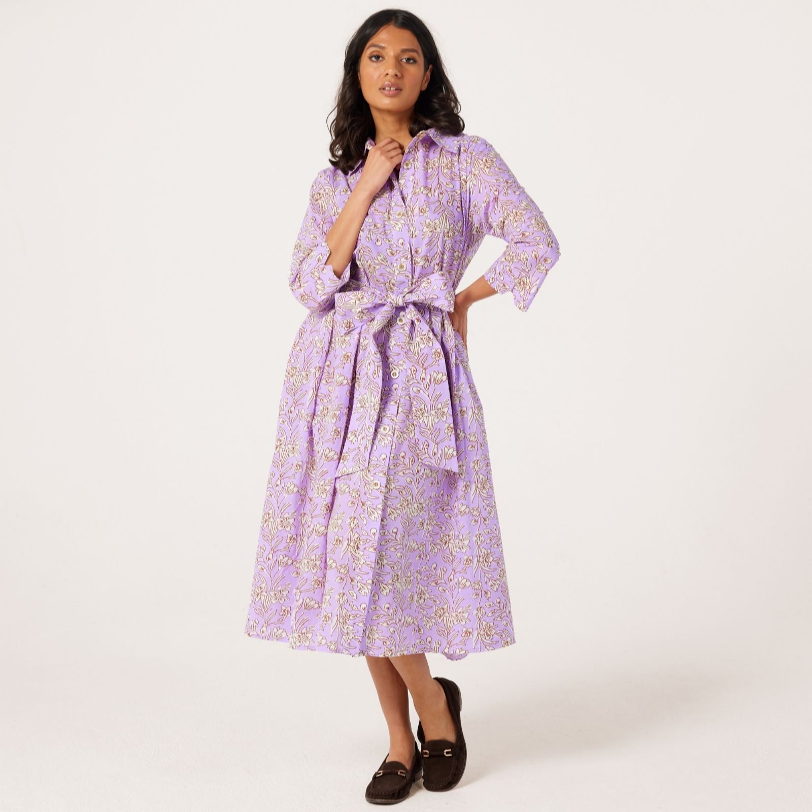 Helene Berman 100% Cotton Floral Print Dress