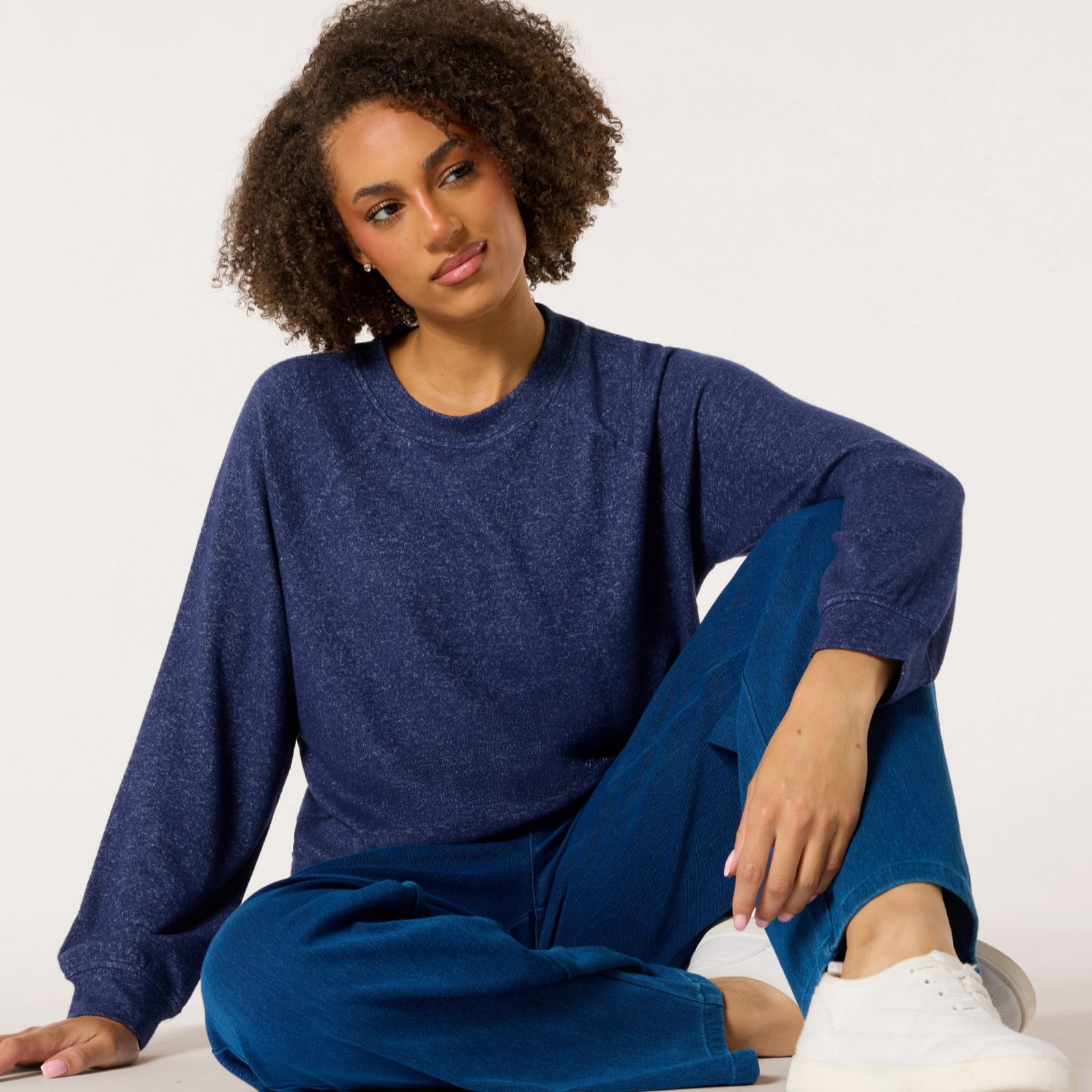 Denim & Co. Soft Touch Crew Sweat Top