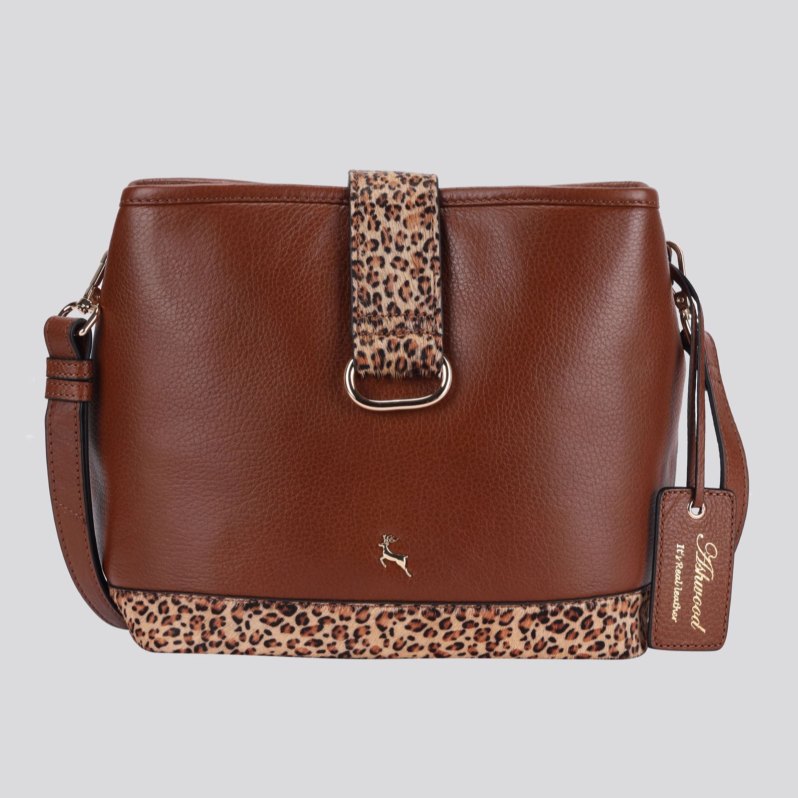 Ashwood Leather Animal Contrast Bucket Bag