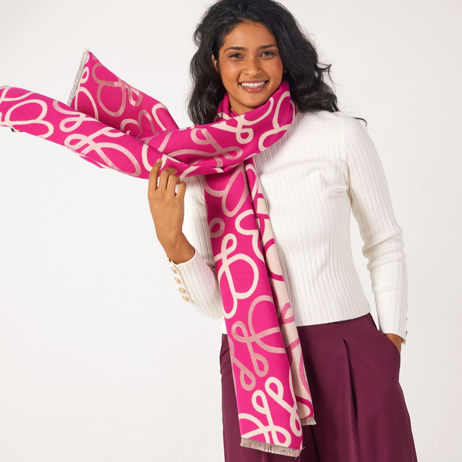 Malissa J Reversible Printed Pashmina Handfeel Scarf