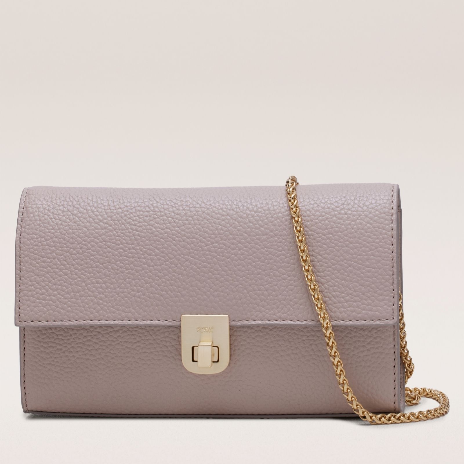 Outlet Ruth Langsford Leather Clutch with Chain Strap