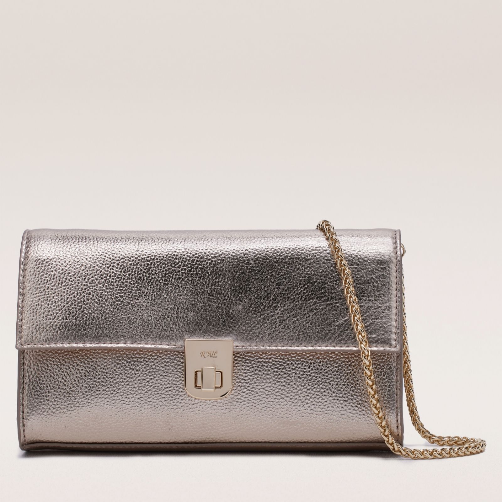 Outlet Ruth Langsford Leather Clutch with Chain Strap