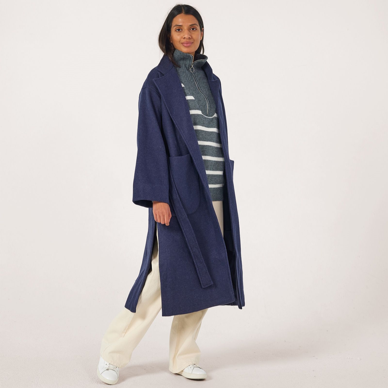 Izabel London Longline Belted Coat