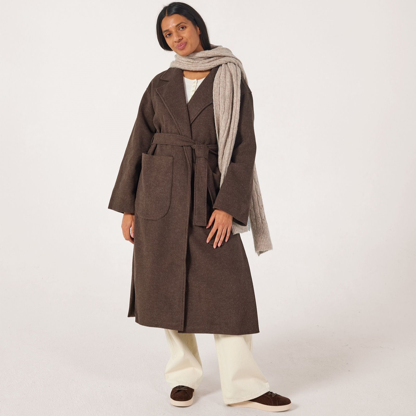 Izabel London Longline Belted Coat