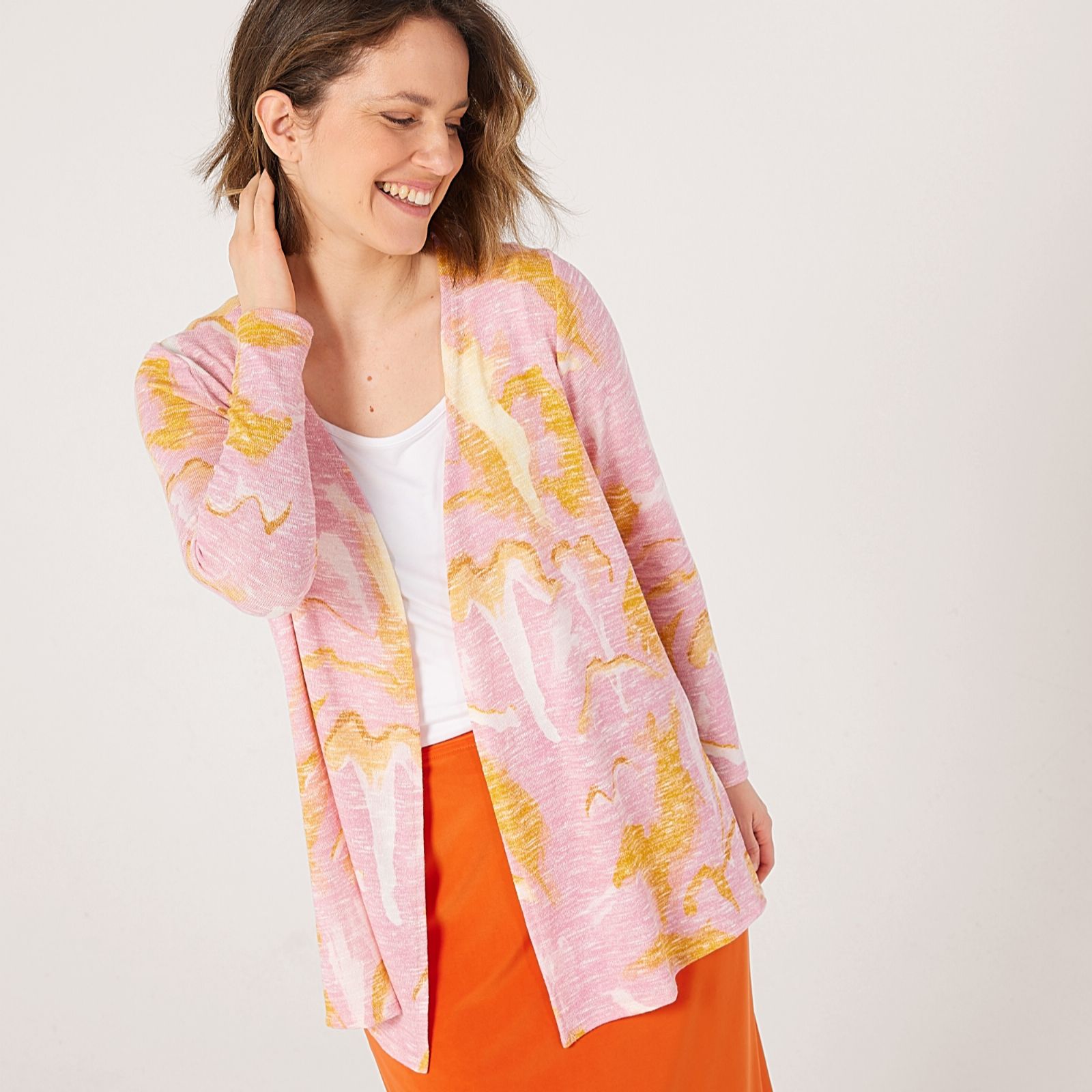 Kim & Co Slub Knit Long Sleeve Cardigan with Pockets