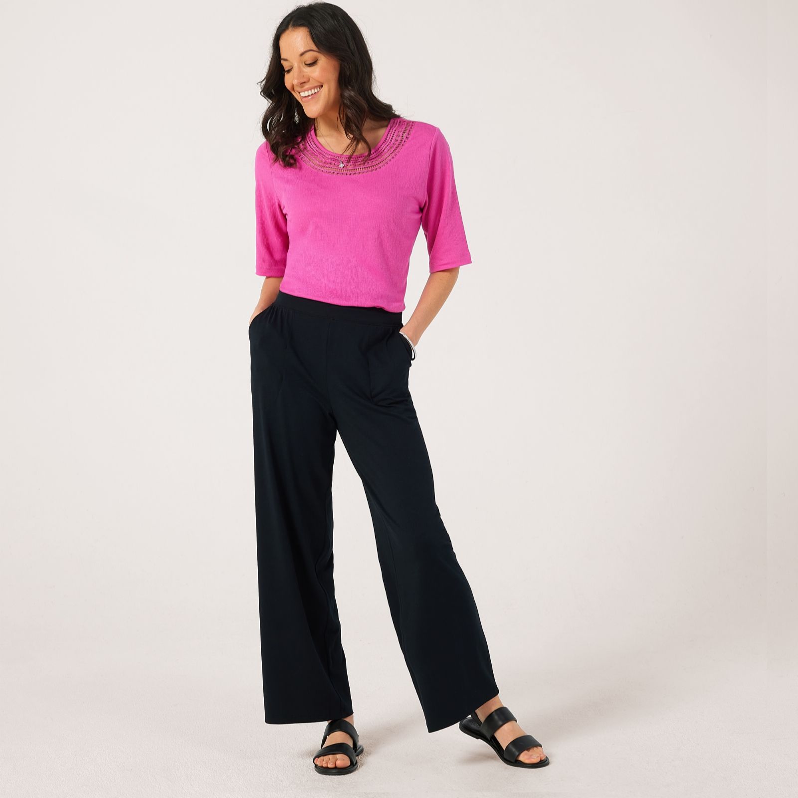Denim & Co. Cotton Rich Jersey Trousers