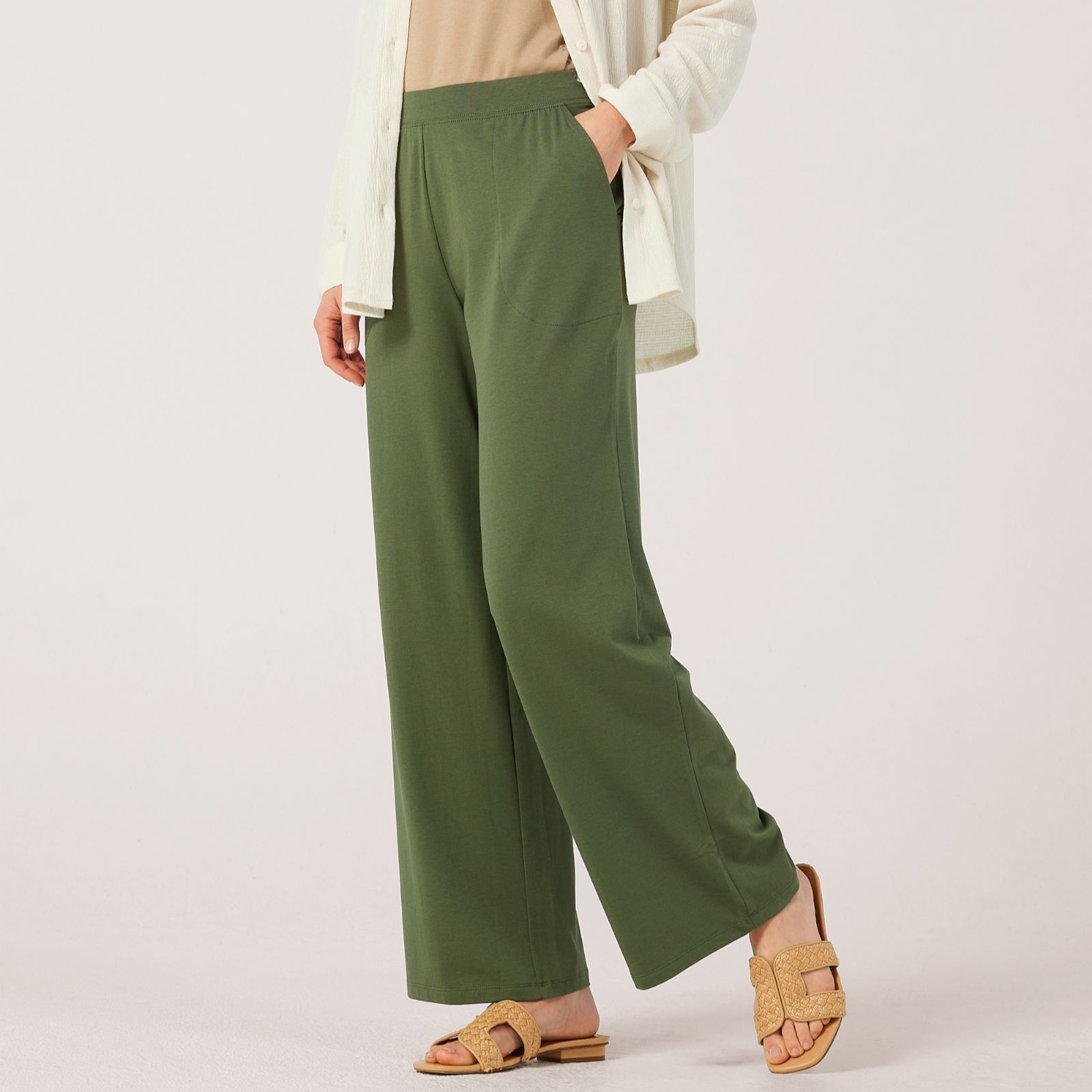Denim & Co. Cotton Rich Jersey Trousers