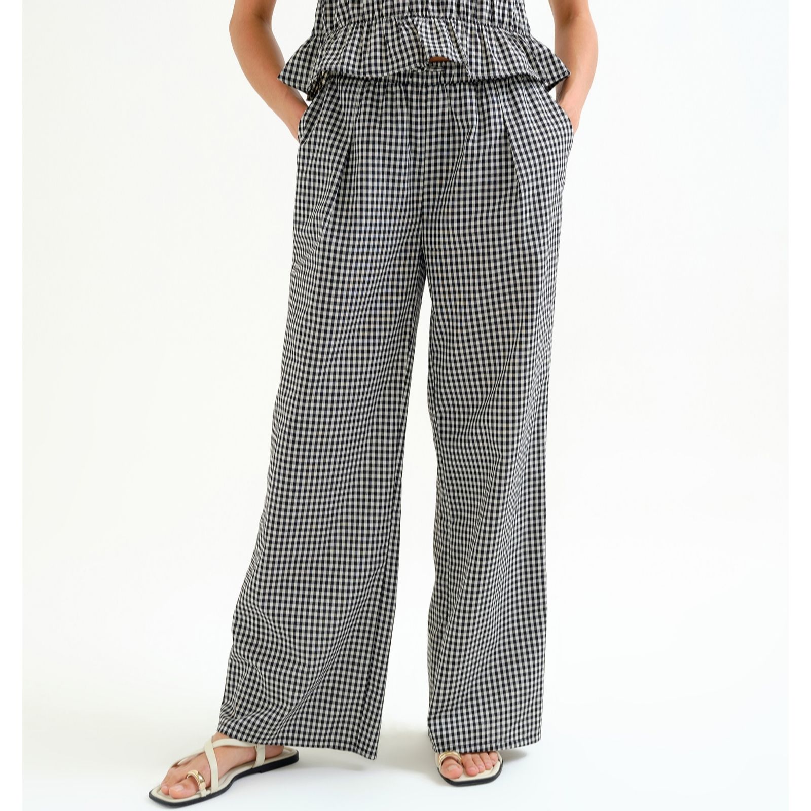  Compania Fantastica Black Gingham Trousers