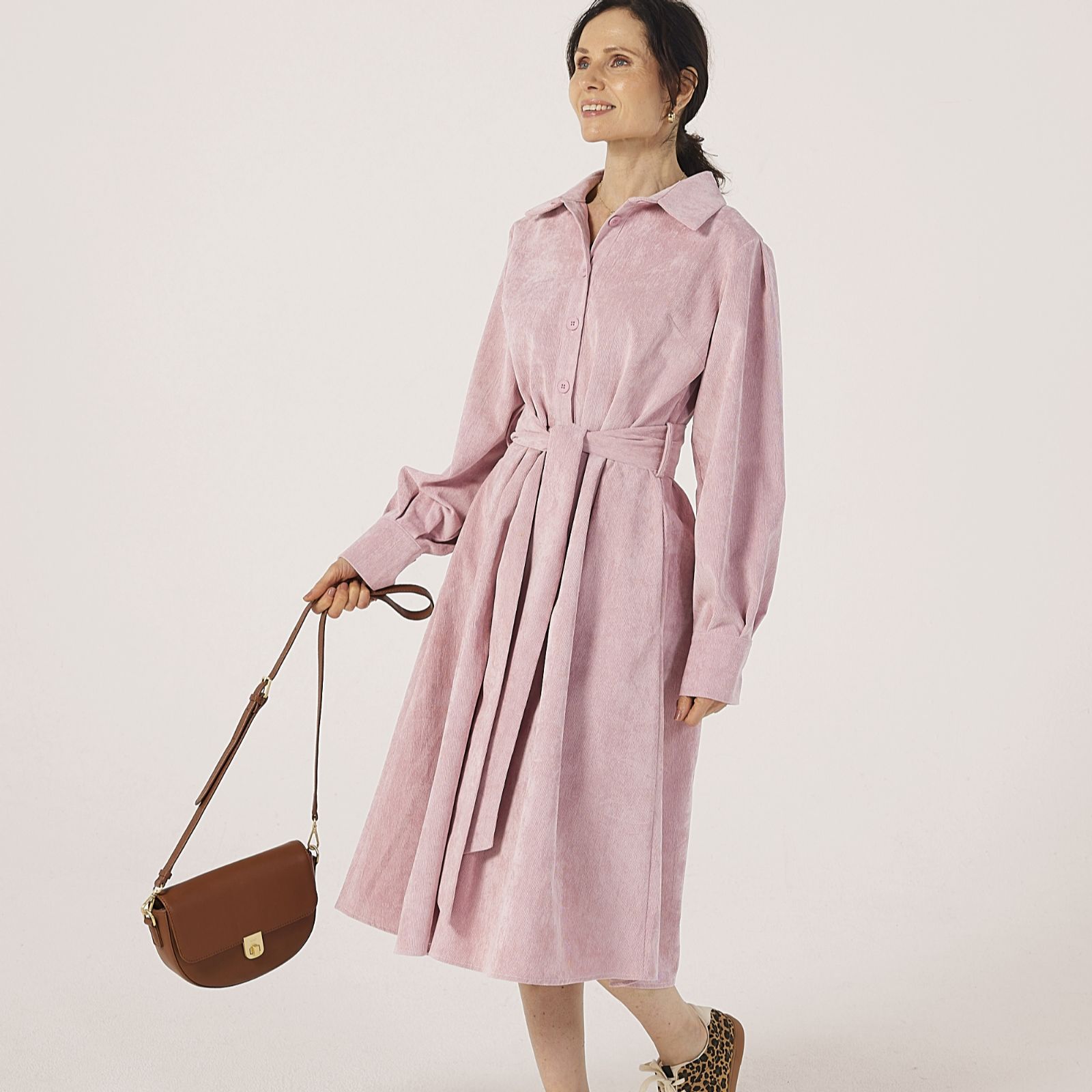 Helene Berman Soft Baby Cord Shirt Dress