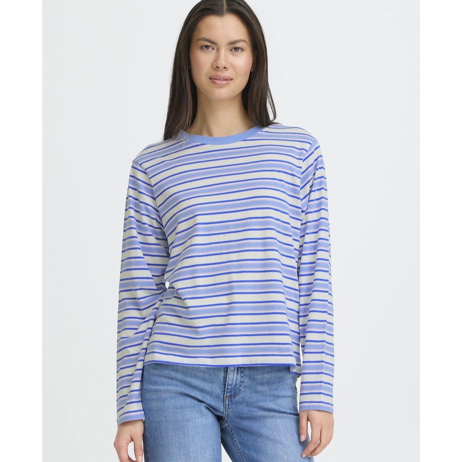 ICHI Mira Loose Long Sleeve Stripe Top