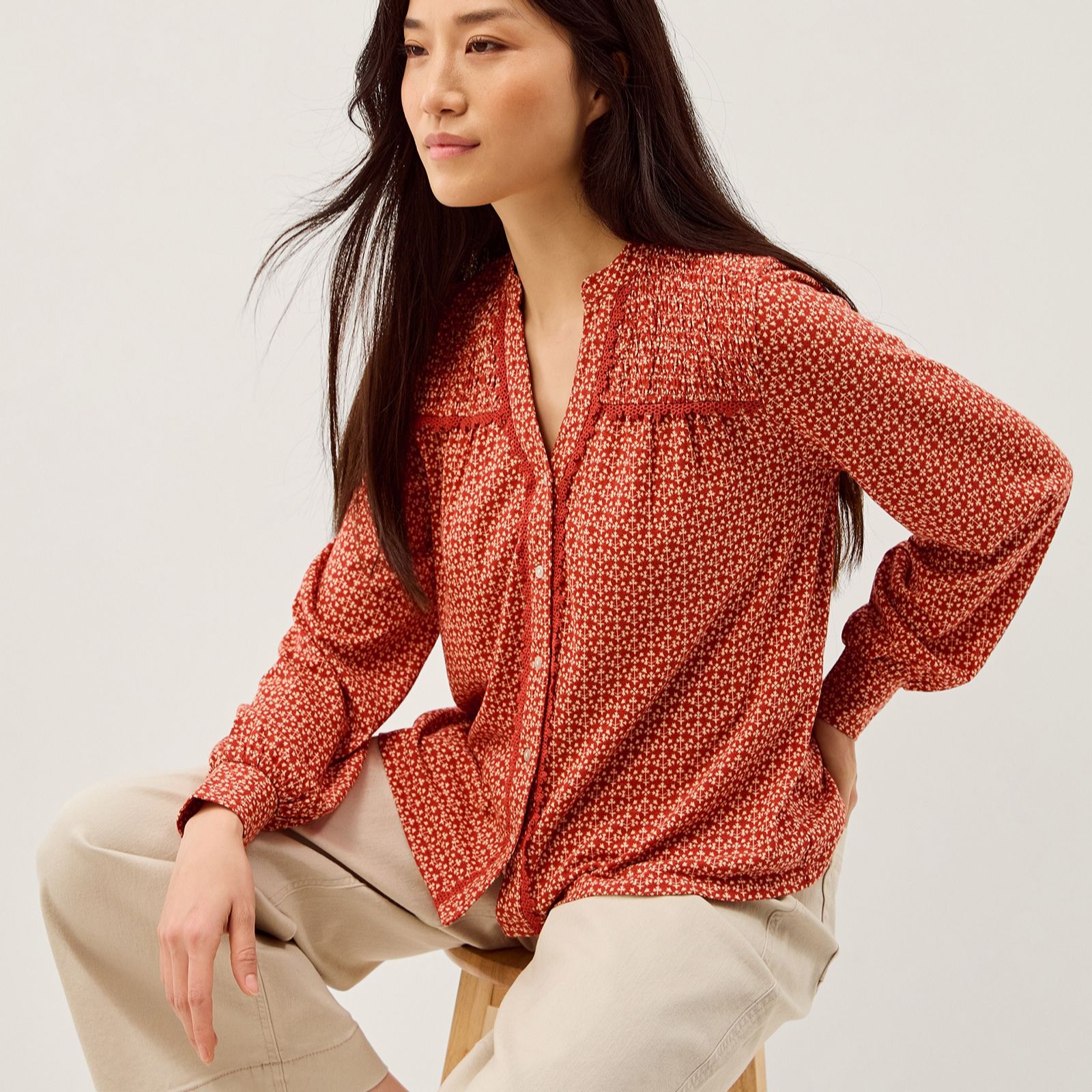 Monsoon Palmer Print Jersey Top