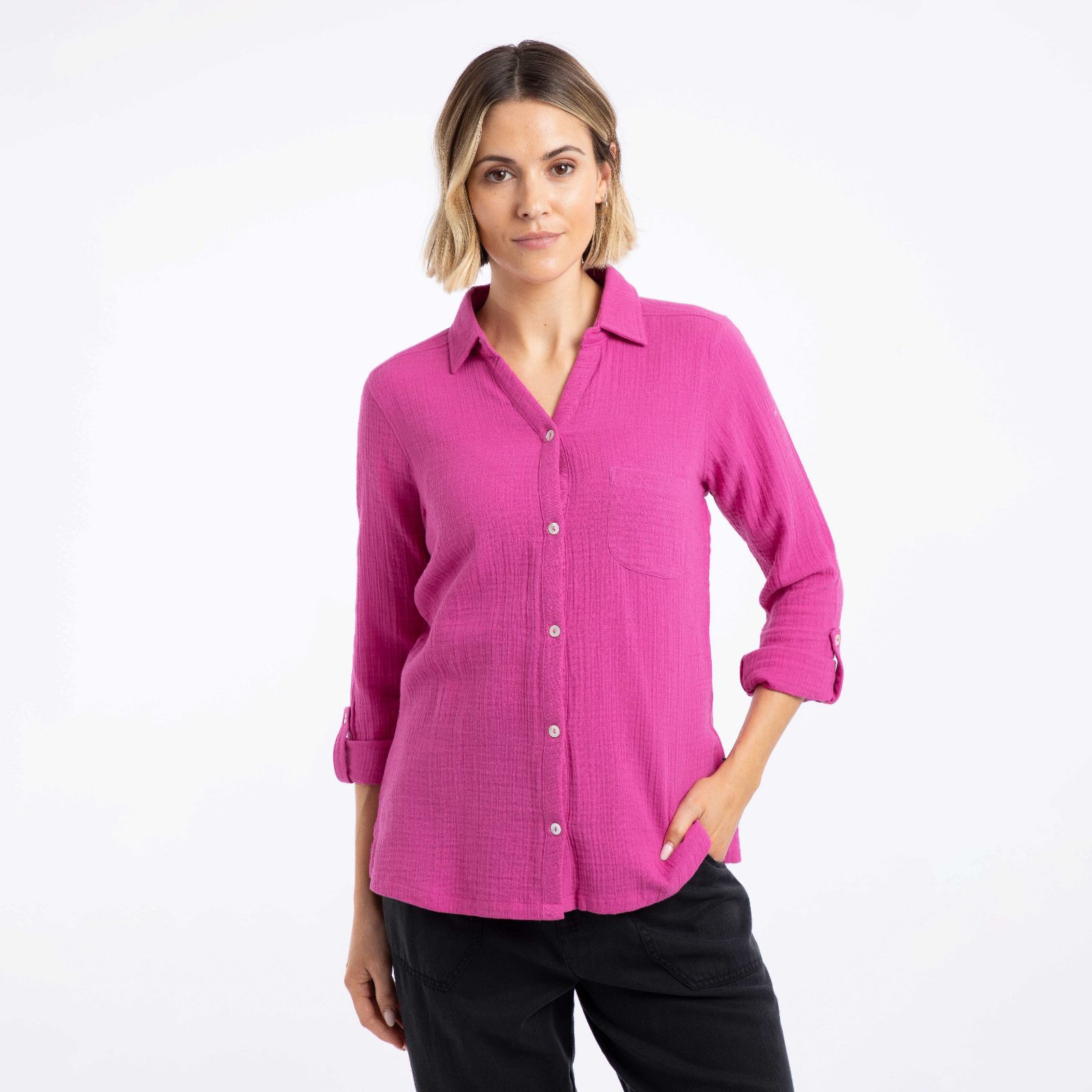 Weird Fish Suria Doublecloth Plain Shirt