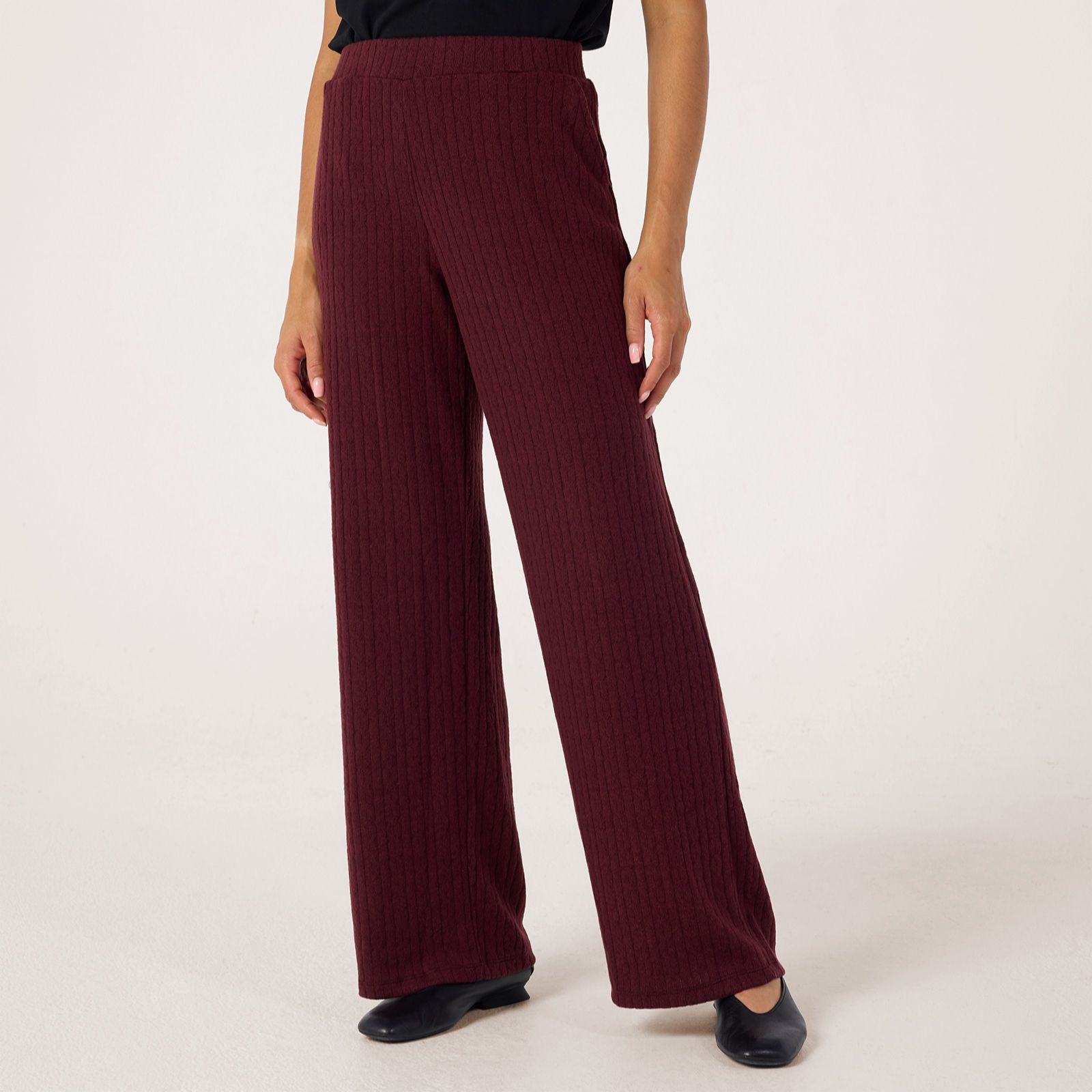 Kim & Co Fine Cable Knit Grace Straight Leg Standard Trousers